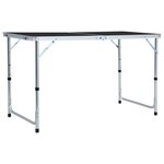 VIDAXL Table pliable de camping Gris Aluminium 120x60 cm