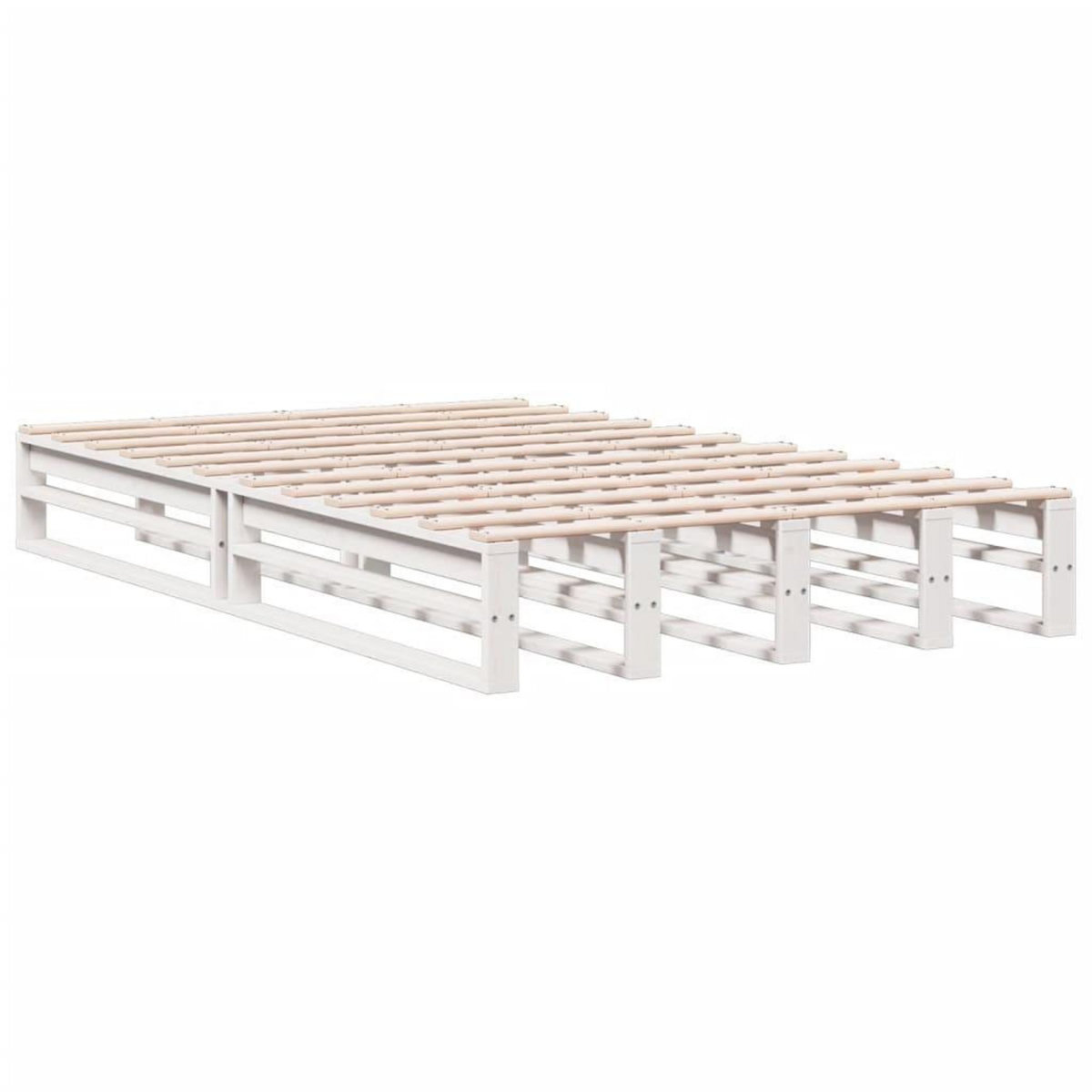 VIDAXL Lit bibliotheque sans matelas blanc 135x190 cm bois pin massif