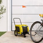 VIDAXL Remorque de velo pour animaux de compagnie jaune et noir