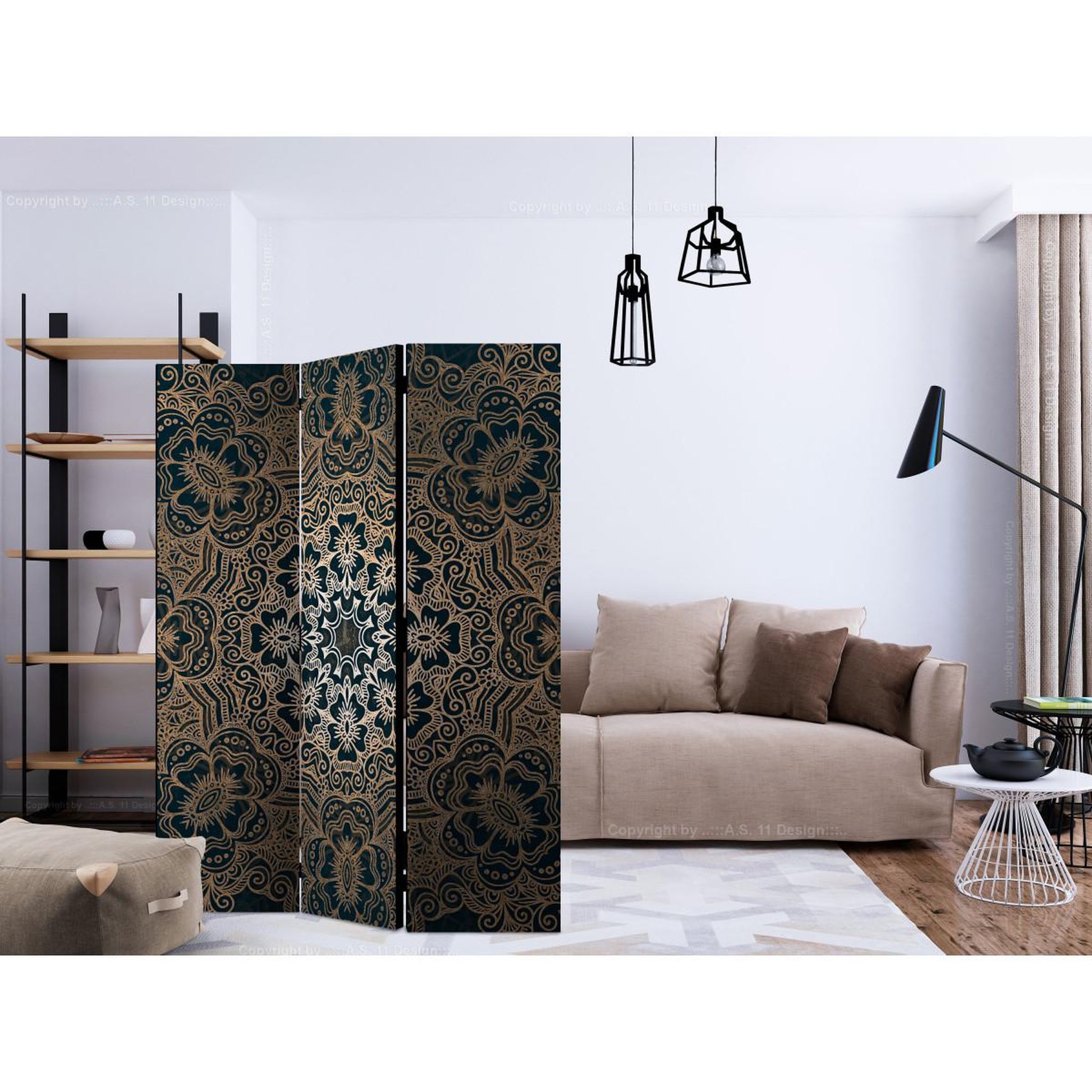Voir la diapositive 2 : Paris Prix Paravent 3 volets  intricate pattern  135x172cm