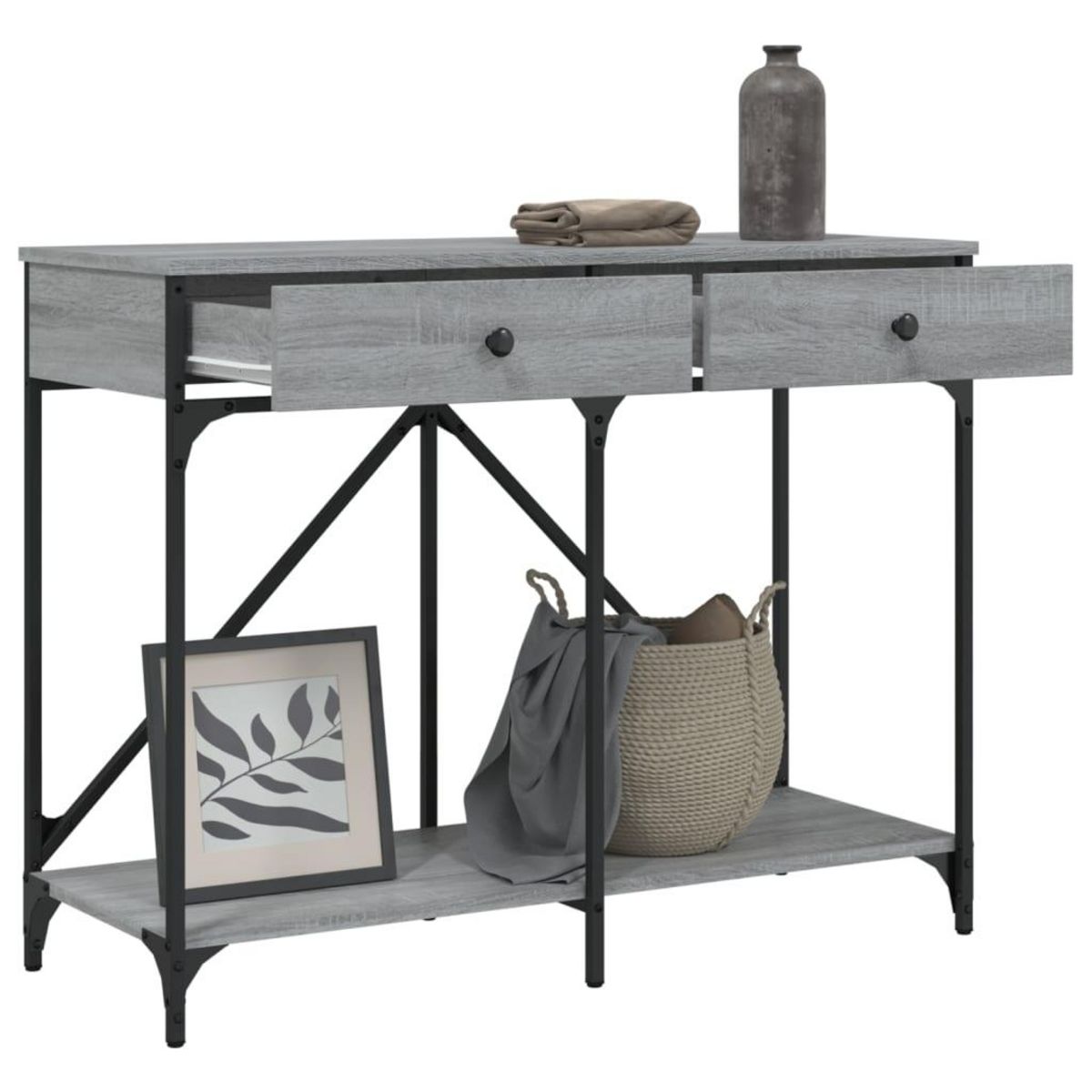 VIDAXL Table console sonoma gris 100x39x78,5 cm bois d'ingenierie