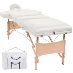VIDAXL Table de massage pliable a 3 zones 10 cm d'epaisseur Blanc