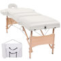 Voir la diapositive 1 : VIDAXL Table de massage pliable a 3 zones 10 cm d'epaisseur Blanc