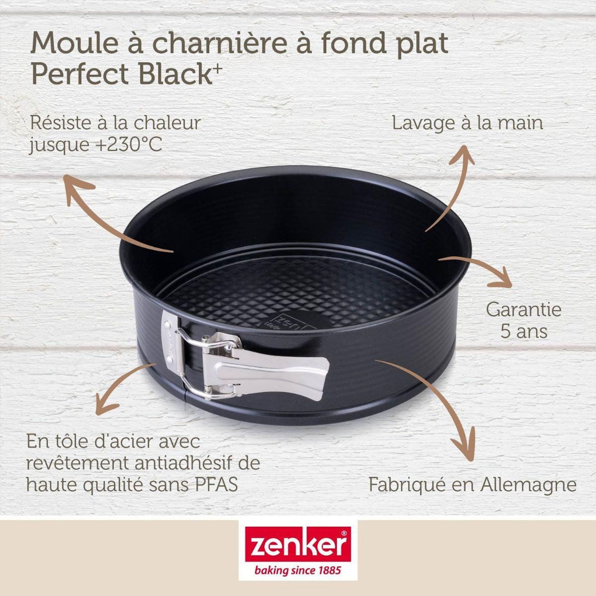 ZENKER Moule à manqué à charnière 24 cm Zenker PerfectBack+