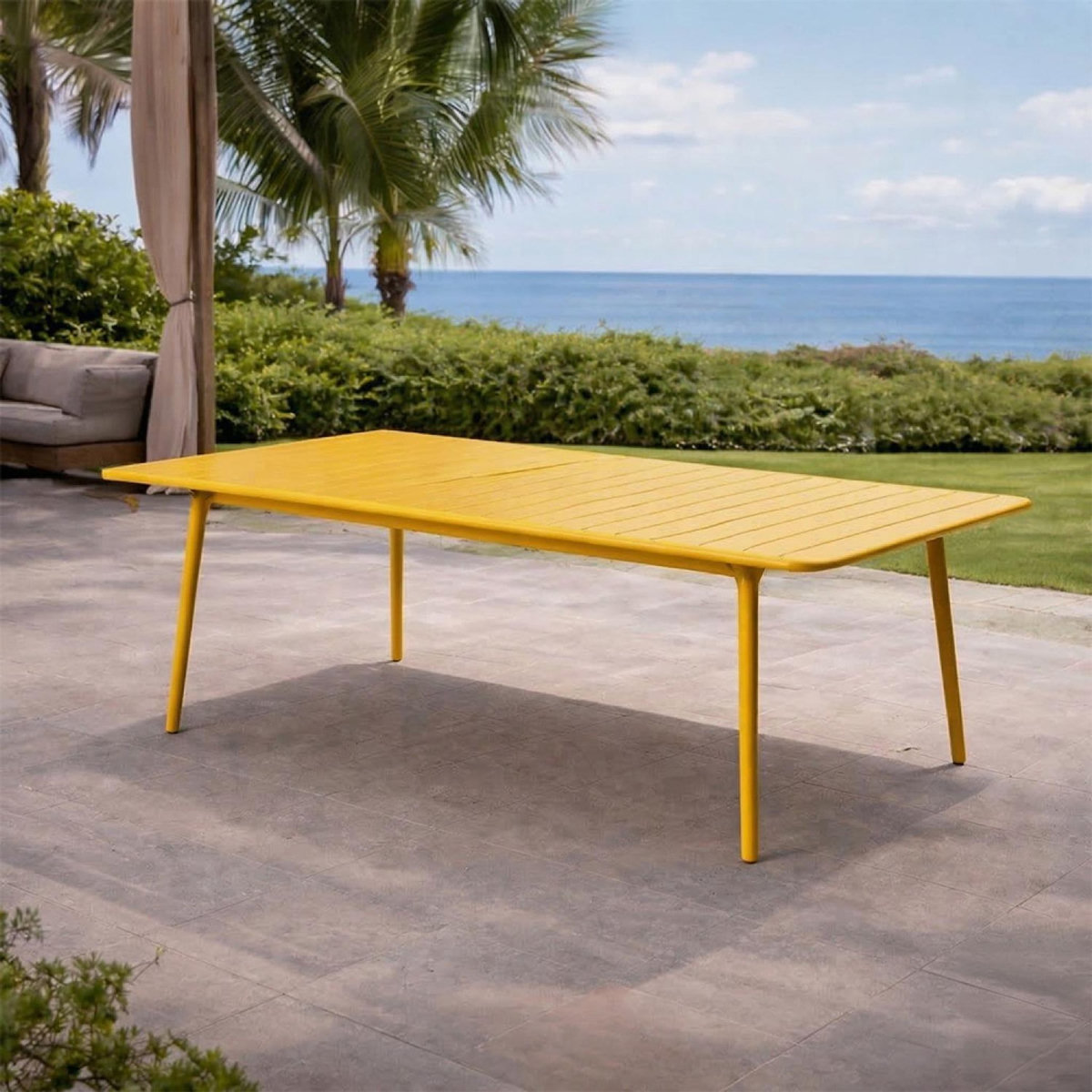 CONCEPT USINE Table de jardin 8-10 places 200cm jaune BERGAME