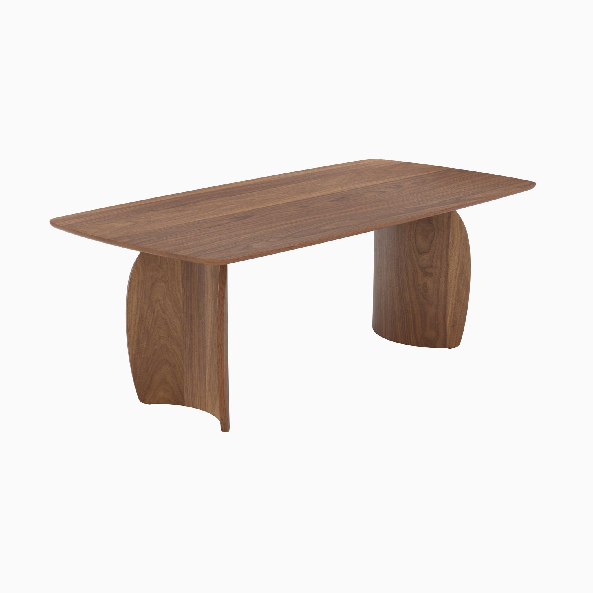 MAISON PAVANE Table rectangulaire 6 places en bois contreplaqué et placage en noyer-asma