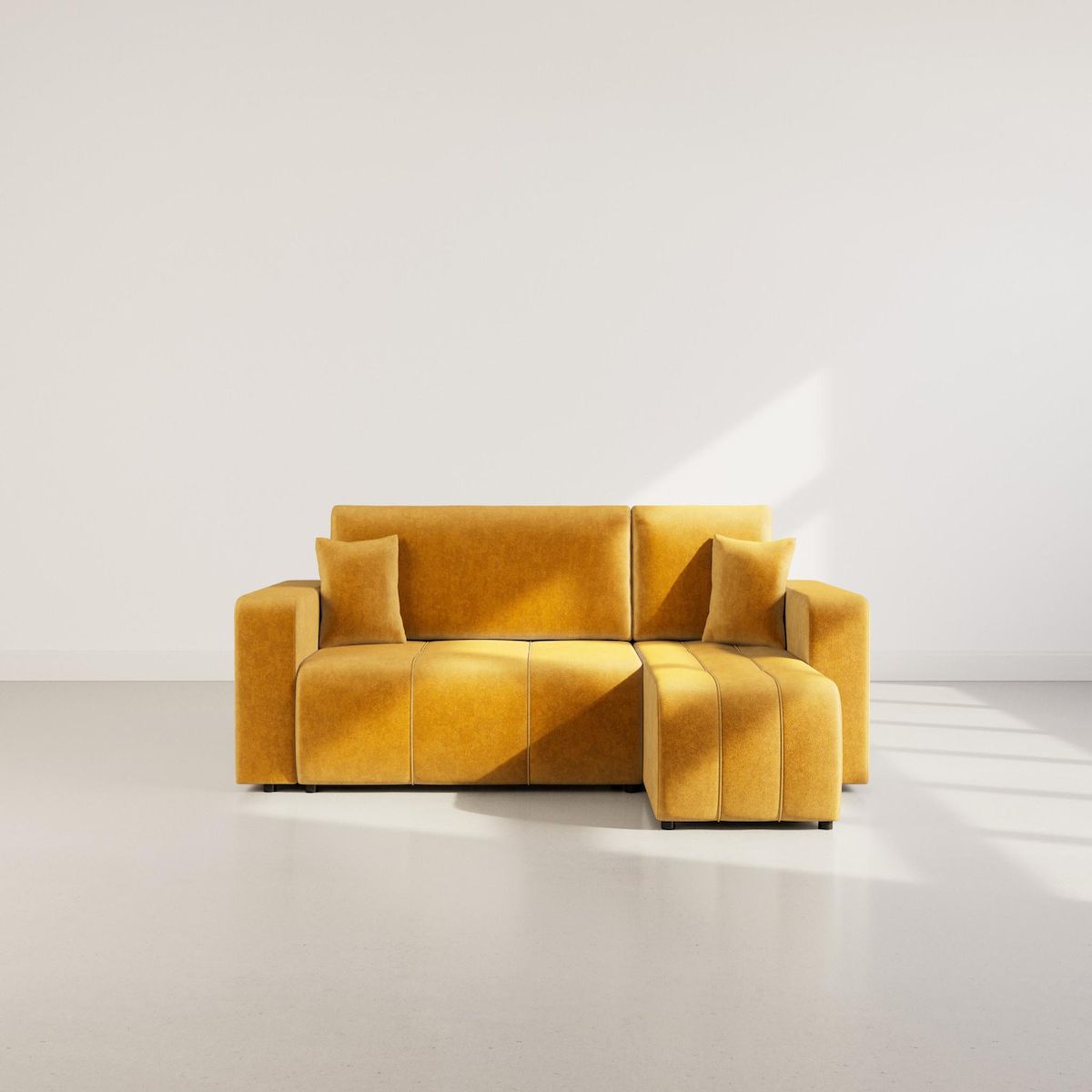 BEST MOBILIER Nicole - canapé d'angle réversible 4 places convertible avec coffre en tissu