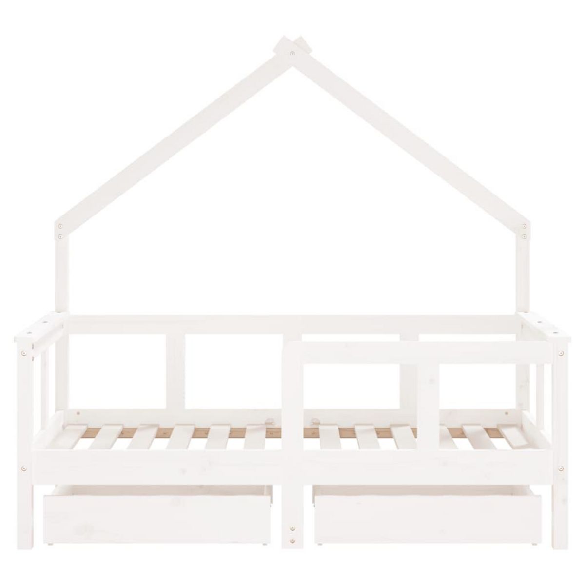 VIDAXL Cadre de lit enfant tiroirs blanc 70x140 cm bois de pin massif