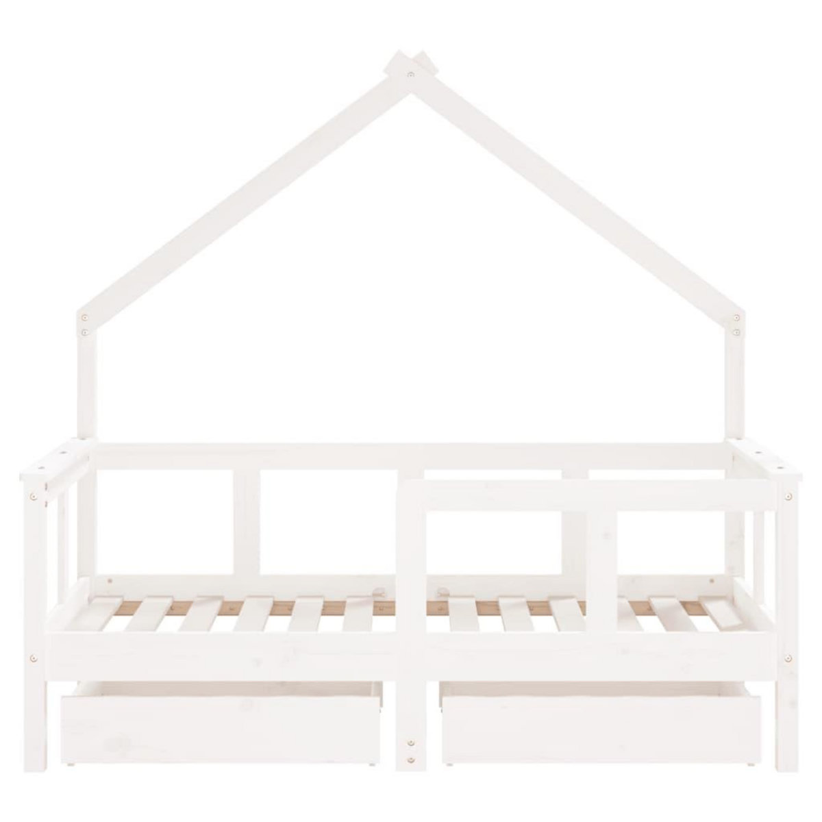 VIDAXL Cadre de lit enfant tiroirs blanc 70x140 cm bois de pin massif
