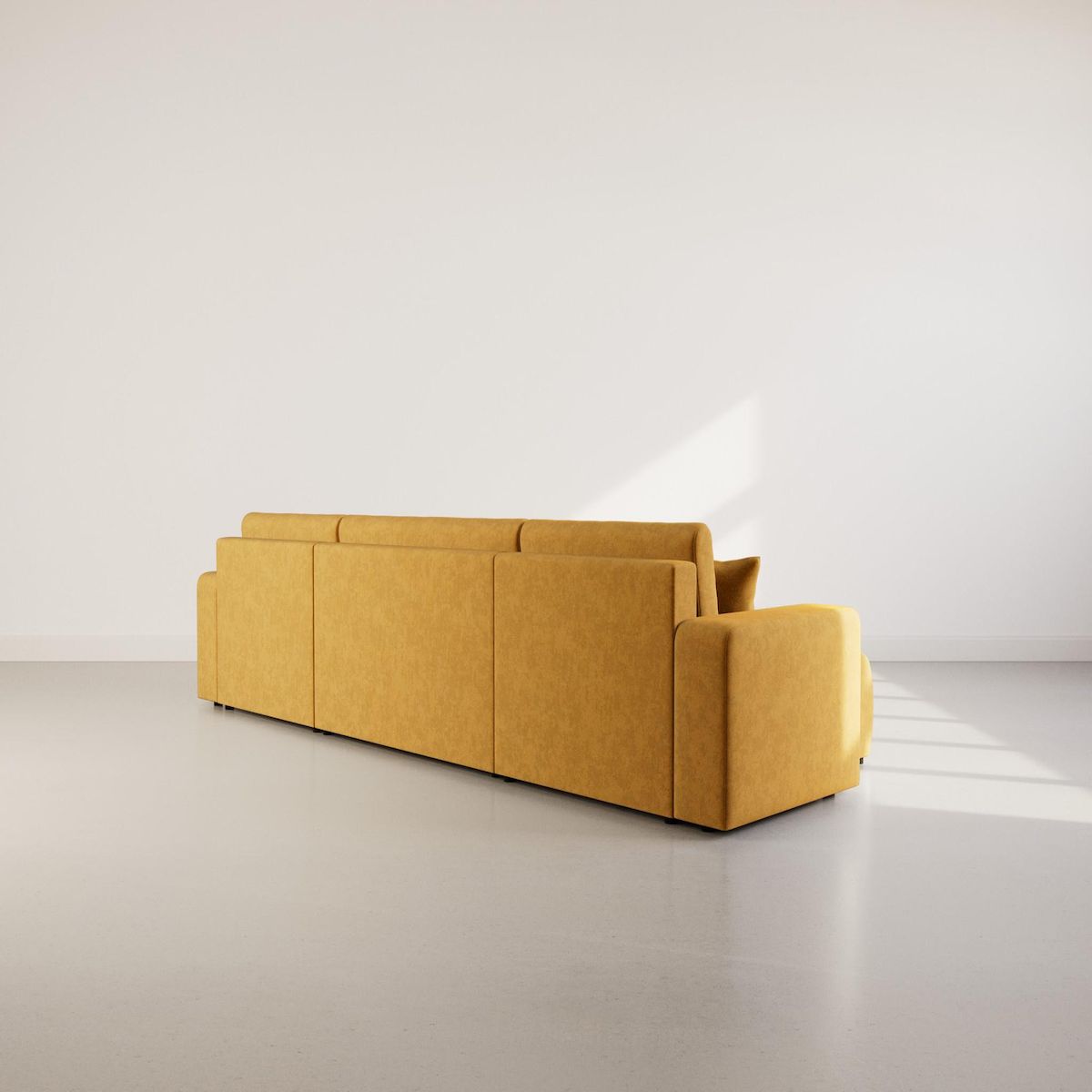 BEST MOBILIER Nicole - canapé panoramique en u 7 places convertible avec coffre en tissu