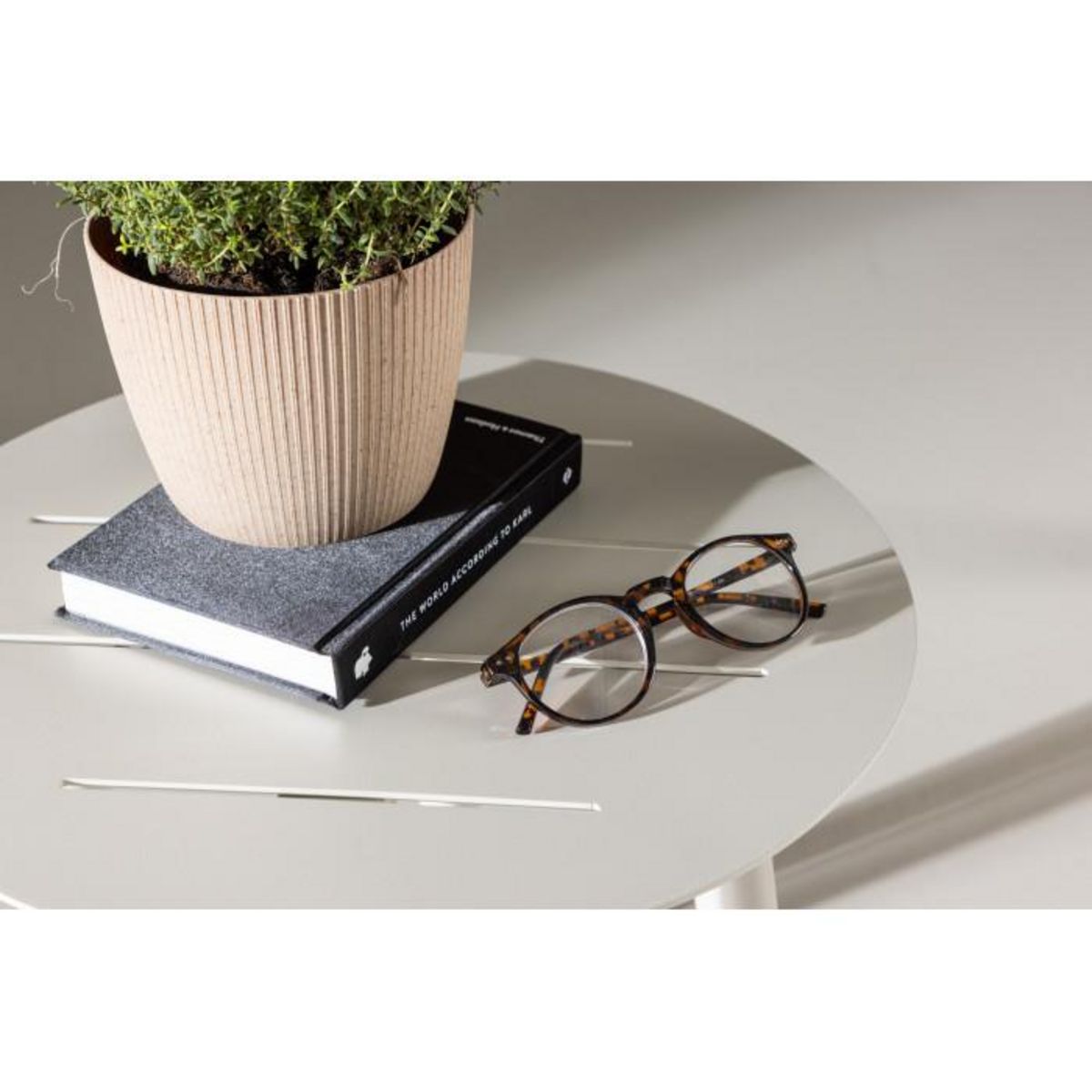 Paris Prix Table d'Appoint de Jardin Ronde  Lina  40cm Beige