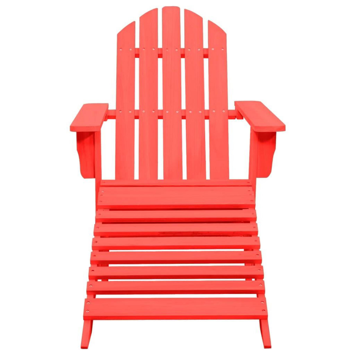 VIDAXL Chaise de jardin Adirondack avec pouf Bois de sapin Rouge