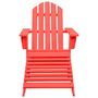 Voir la diapositive 2 : VIDAXL Chaise de jardin Adirondack avec pouf Bois de sapin Rouge