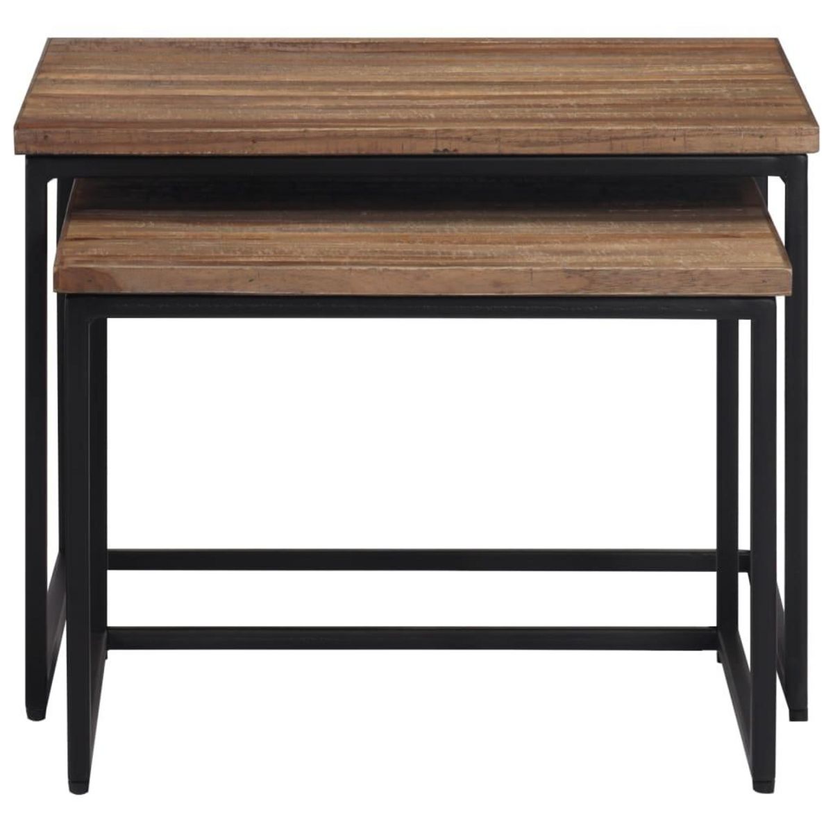 VIDAXL Tables basses gigognes 2 pcs bois massif de teck