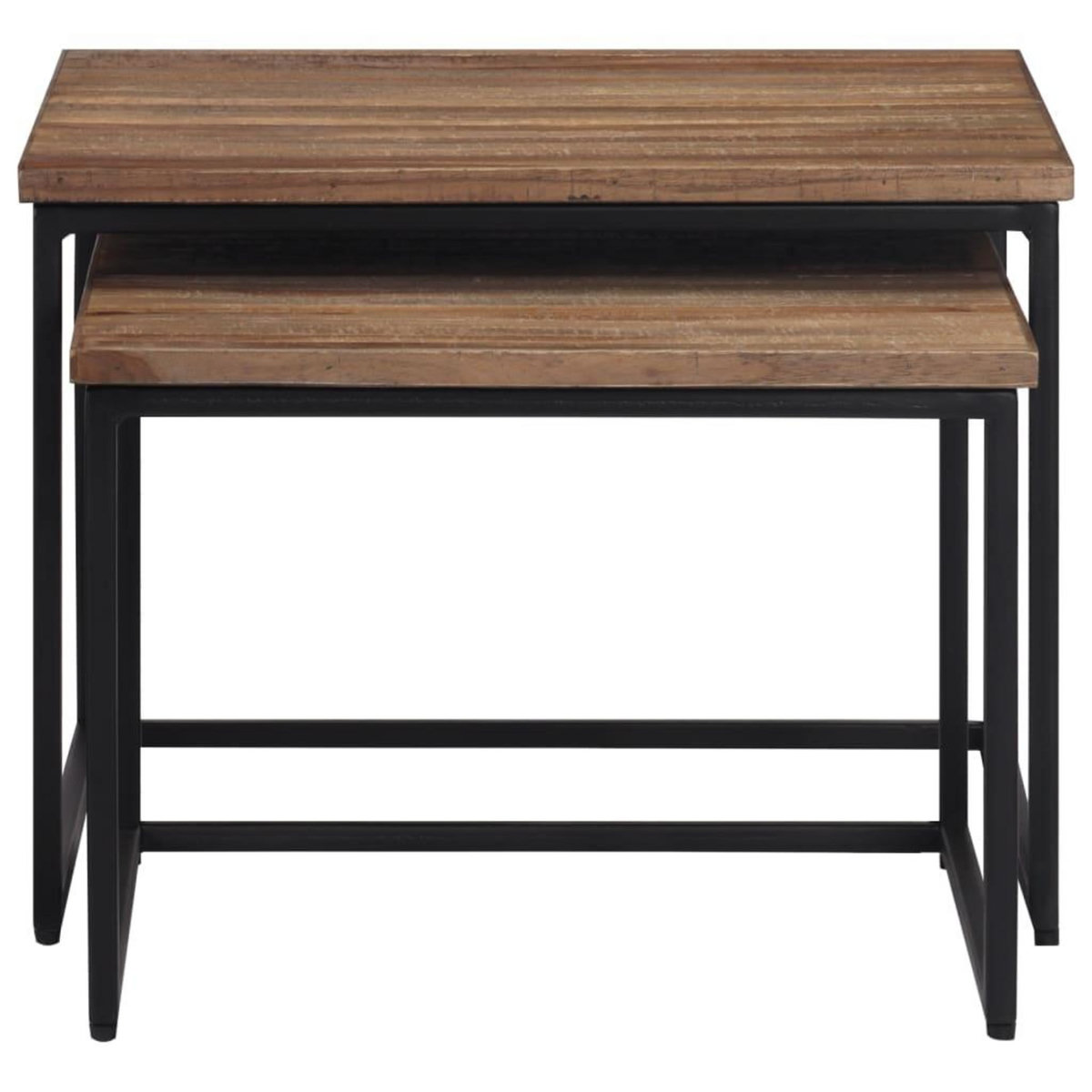 VIDAXL Tables basses gigognes 2 pcs bois massif de teck