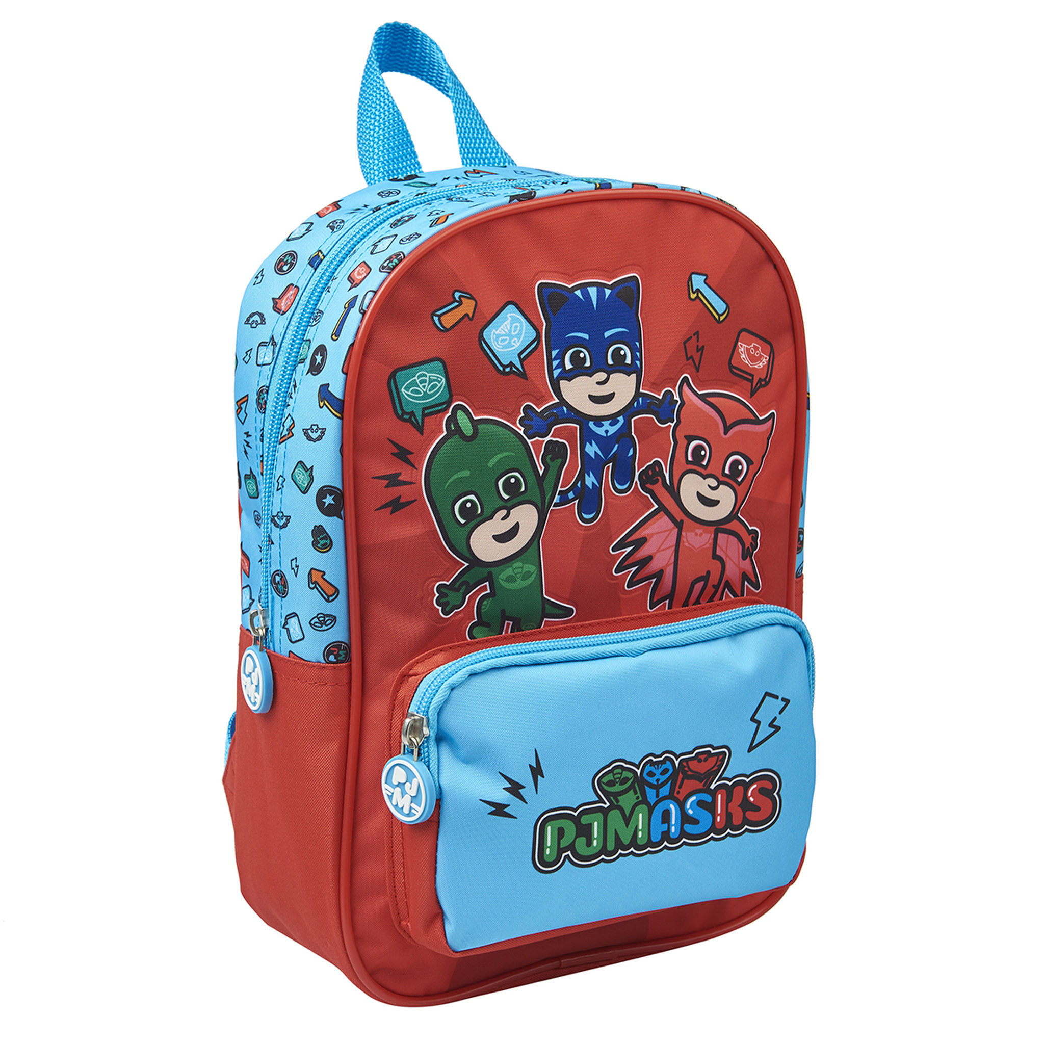 Voir la diapositive 2 : Sac maternelle avec pochette avant rouge Pyjamasques