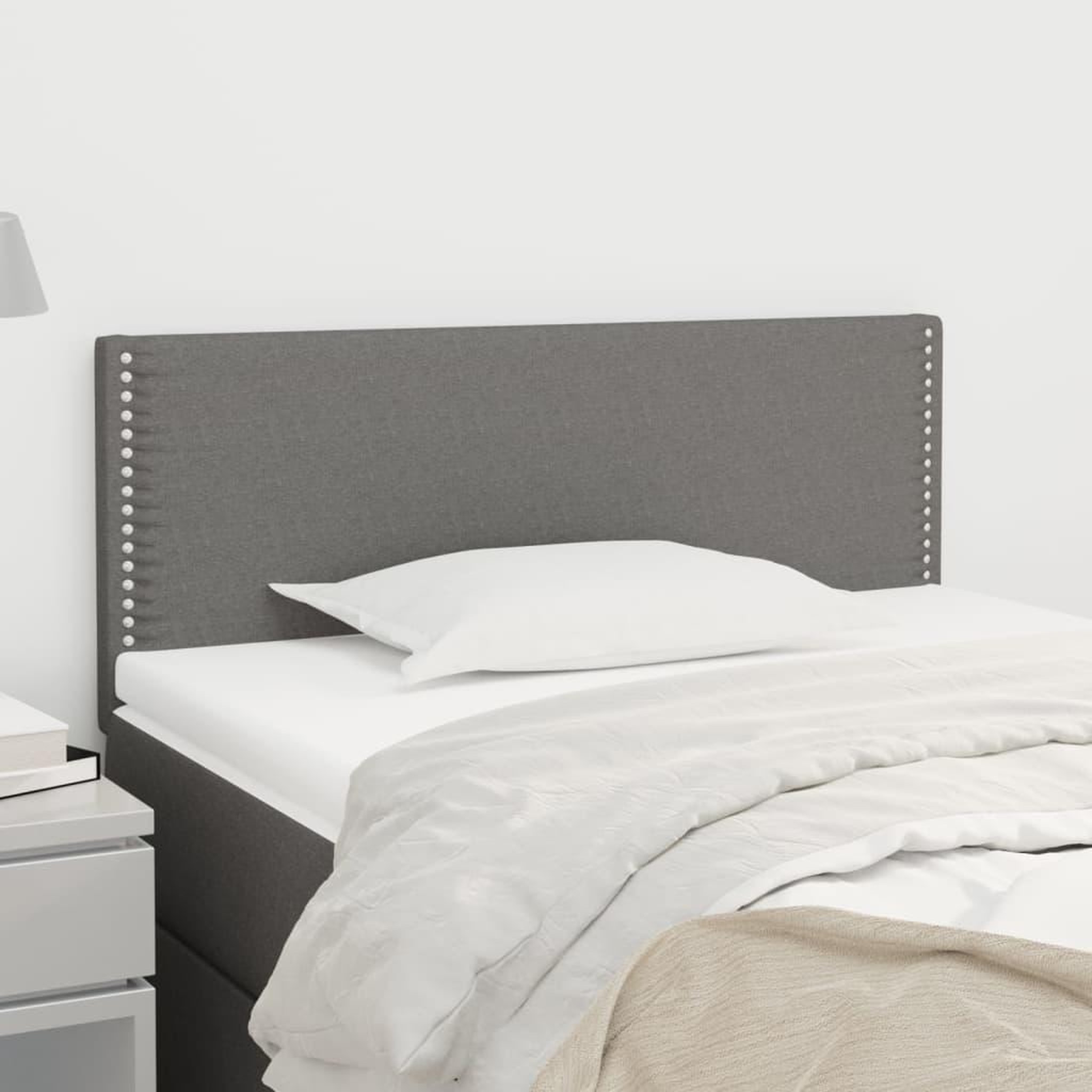 Voir la diapositive 1 : VIDAXL Tete de lit Gris fonce 80x5x78/88 cm Tissu