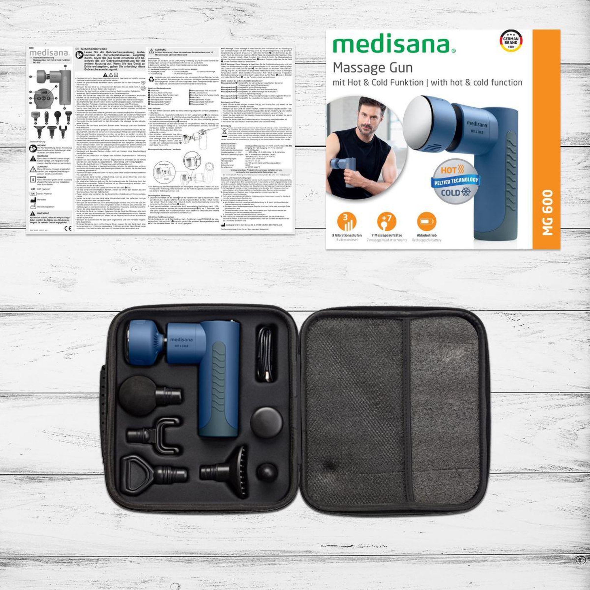 Voir la diapositive 5 : Medisana Pistolet de massage de massage MG 600 chaud et froid