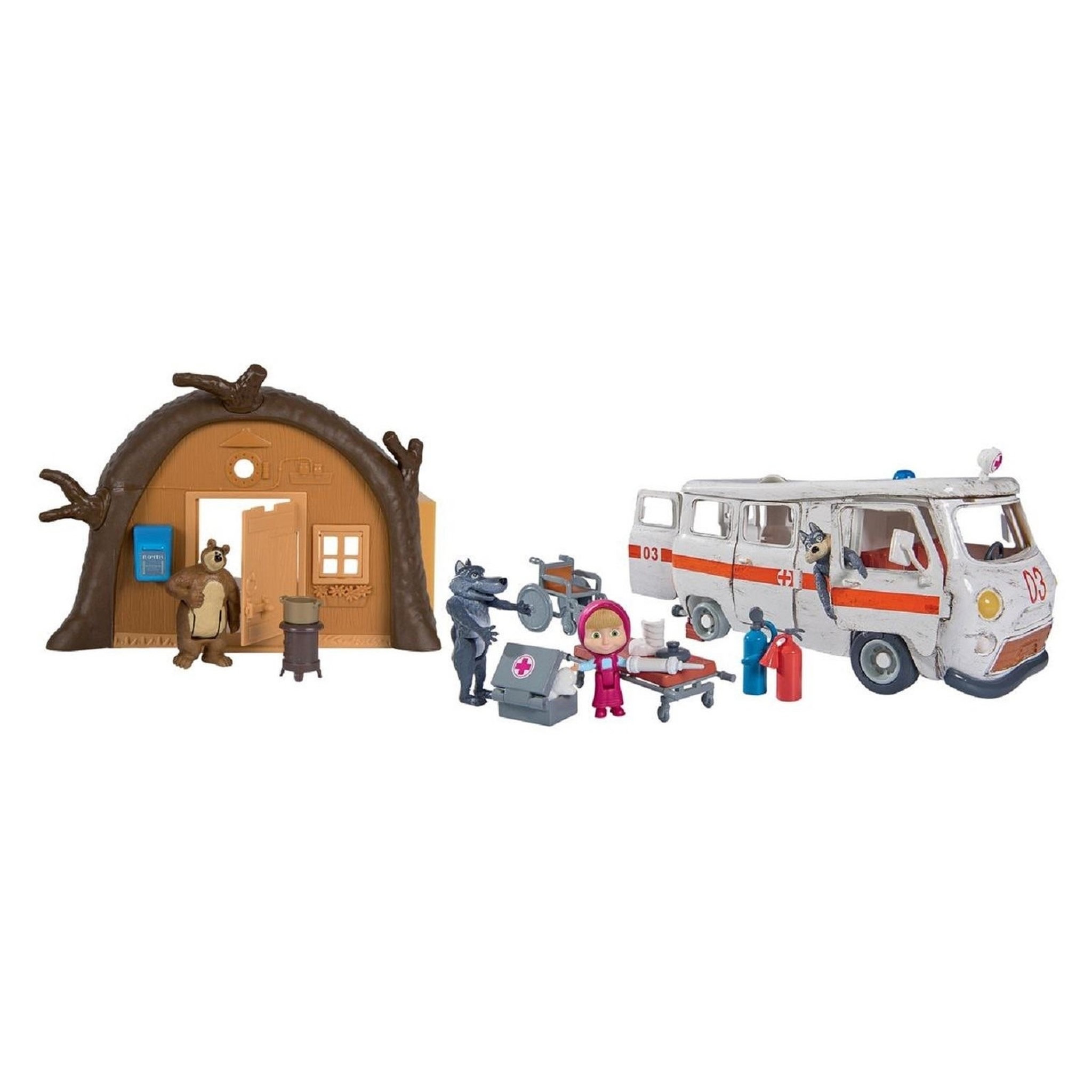 Voir la diapositive 1 : SMOBY Hutte hiver et ambulance Masha et Michka