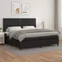 VIDAXL Sommier a lattes de lit avec matelas Noir 200x200 cm Similicuir