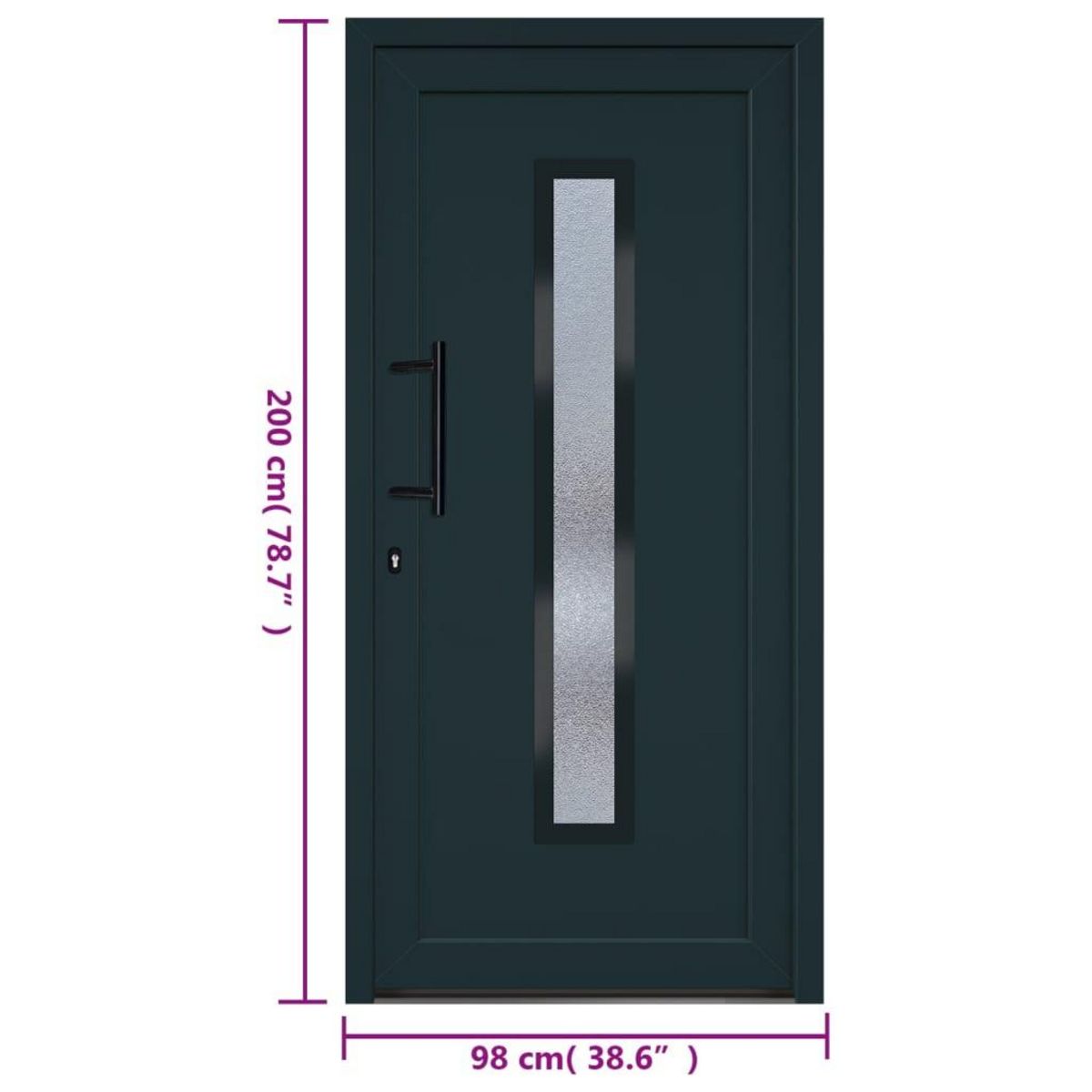 VIDAXL Porte d'entree anthracite 98x200 cm PVC