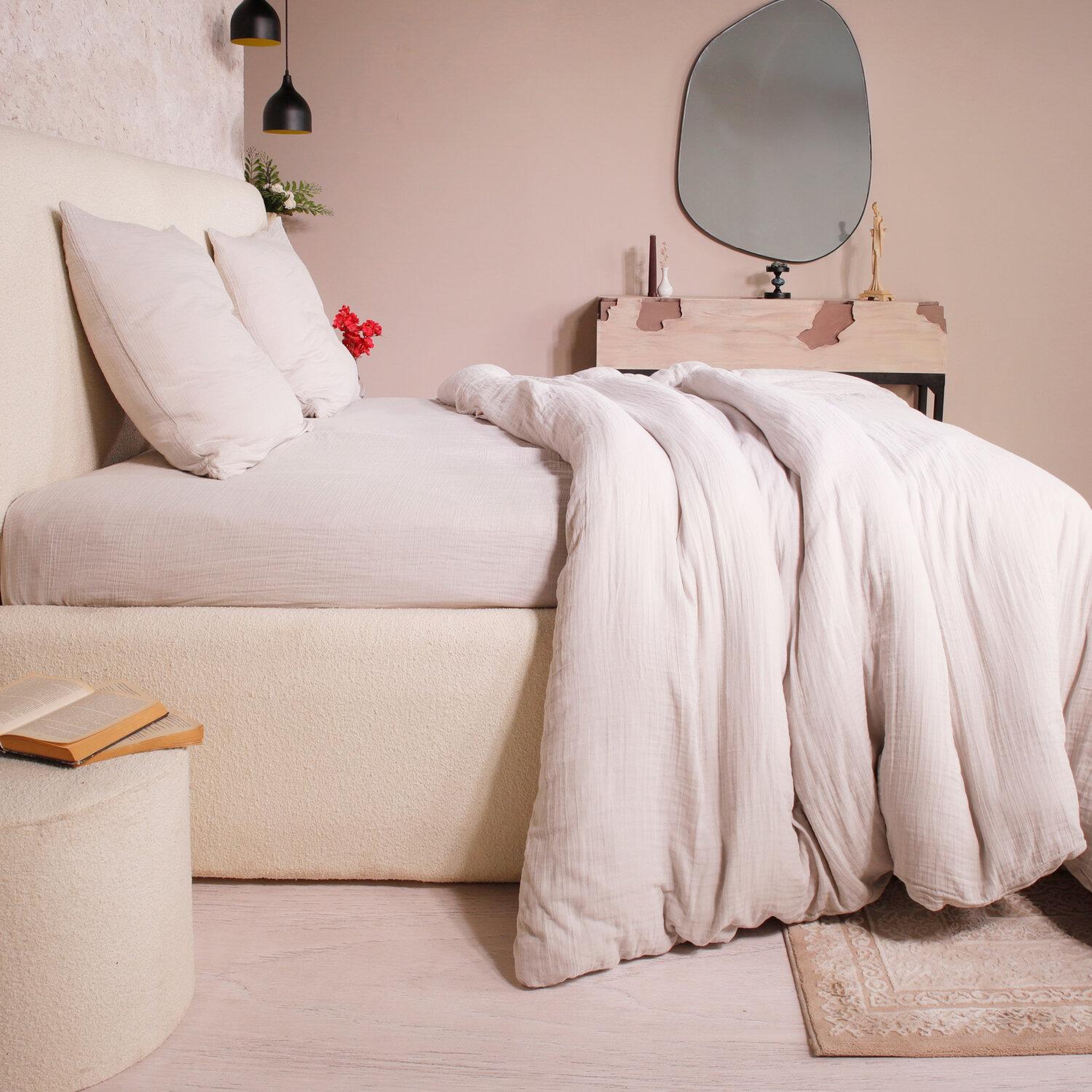 Voir la diapositive 2 : Les Ateliers du Linge Parure de couette 100% gaze de coton lavé