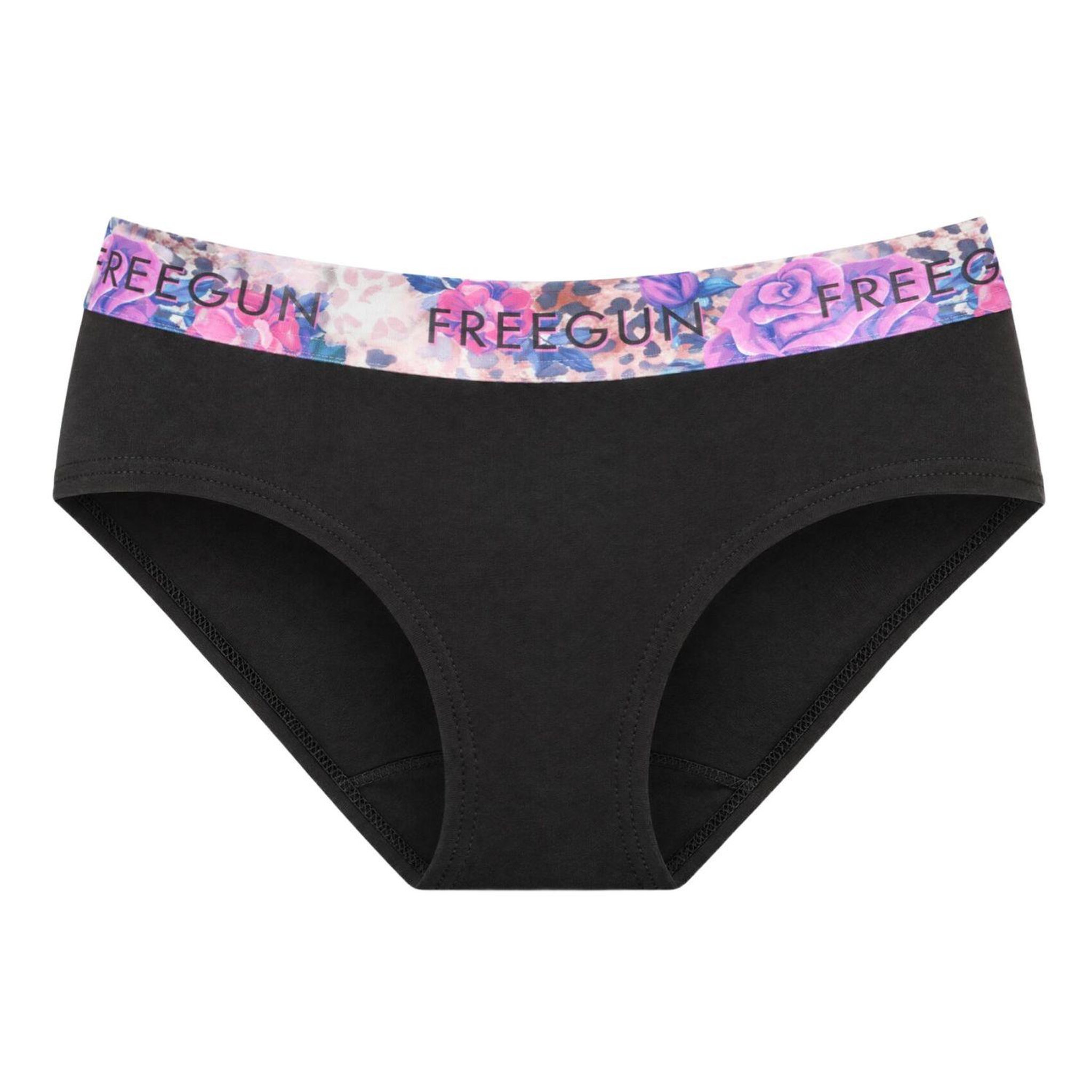 Voir la diapositive 5 : FREEGUN Lot  3 culottes fille en coton uni et ceinture imprimée
