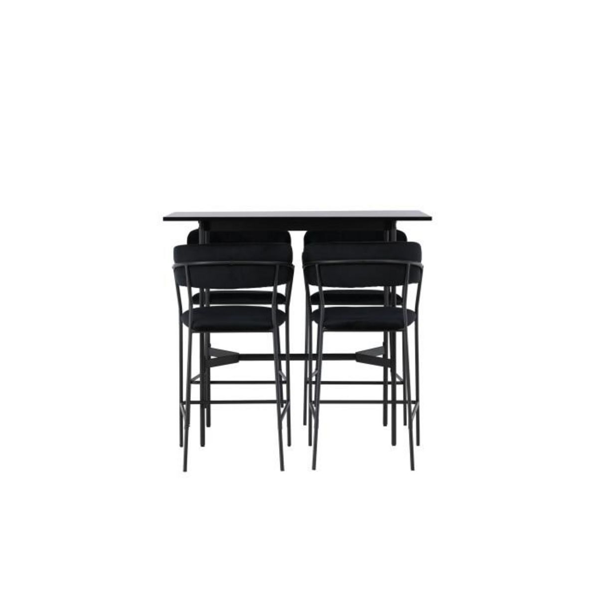 Paris Prix Ensemble Table de Bar & 4 Chaises  Rax & Lui  120cm Noir