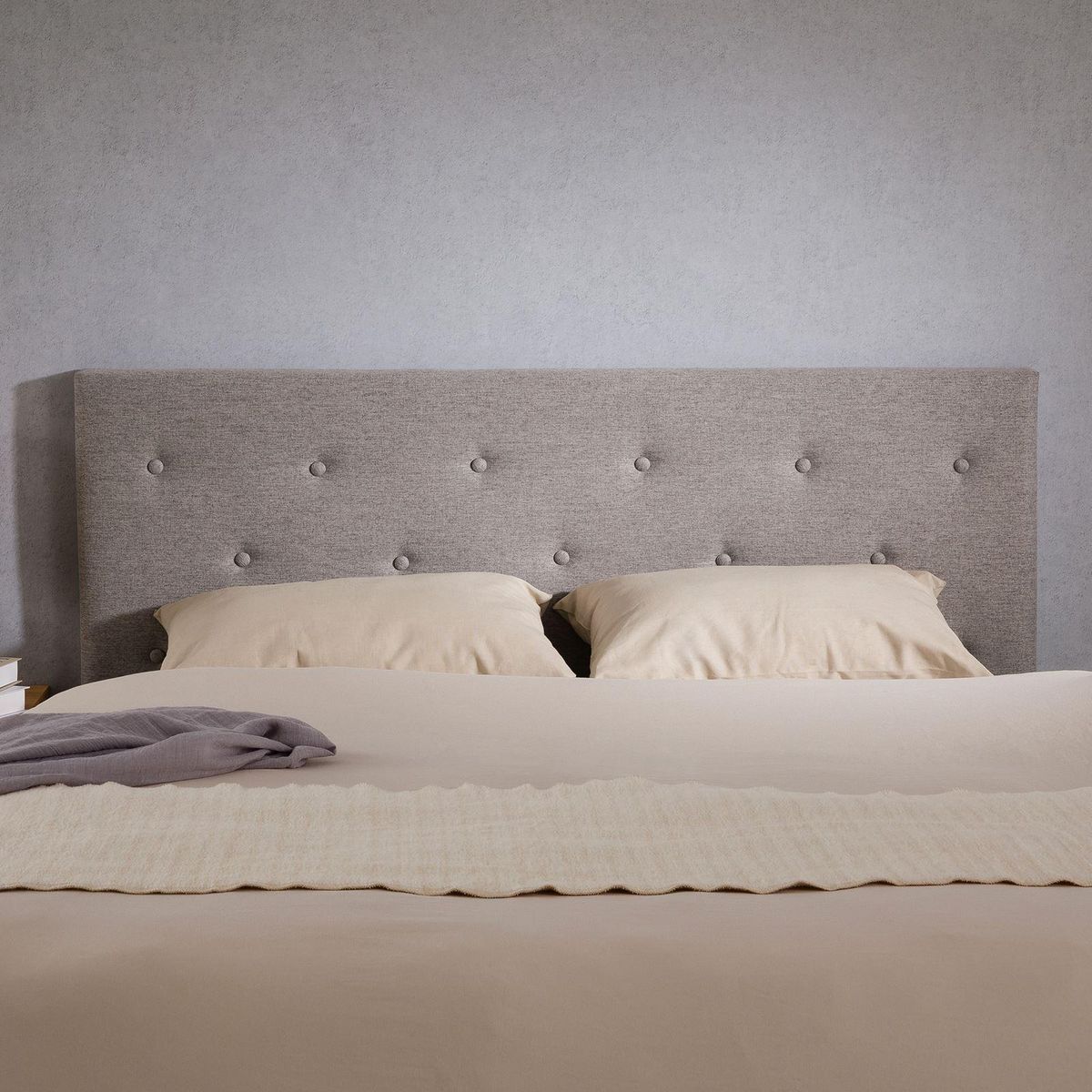 IDIMEX Tête de lit LULINE 160 capitonnée sur pieds, en tissu