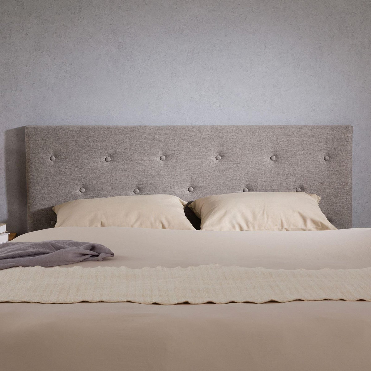 IDIMEX Tête de lit LULINE 160 capitonnée sur pieds, en tissu