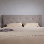 Voir la diapositive 3 : IDIMEX Tête de lit LULINE 160 capitonnée sur pieds, en tissu