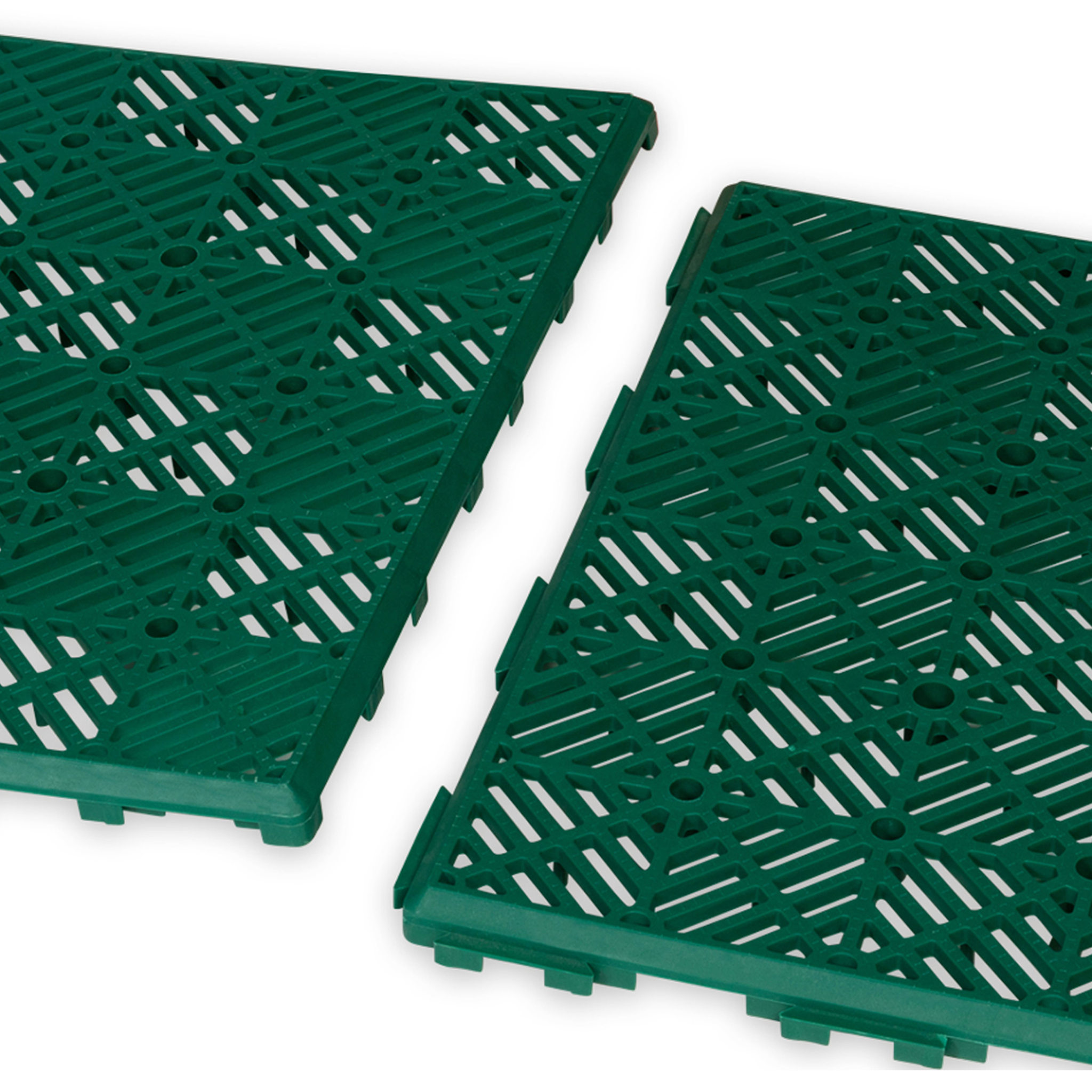 Voir la diapositive 4 : ID MARKET Lot de 10 dalles caillebotis de jardin vert 29.5x29.5 cm