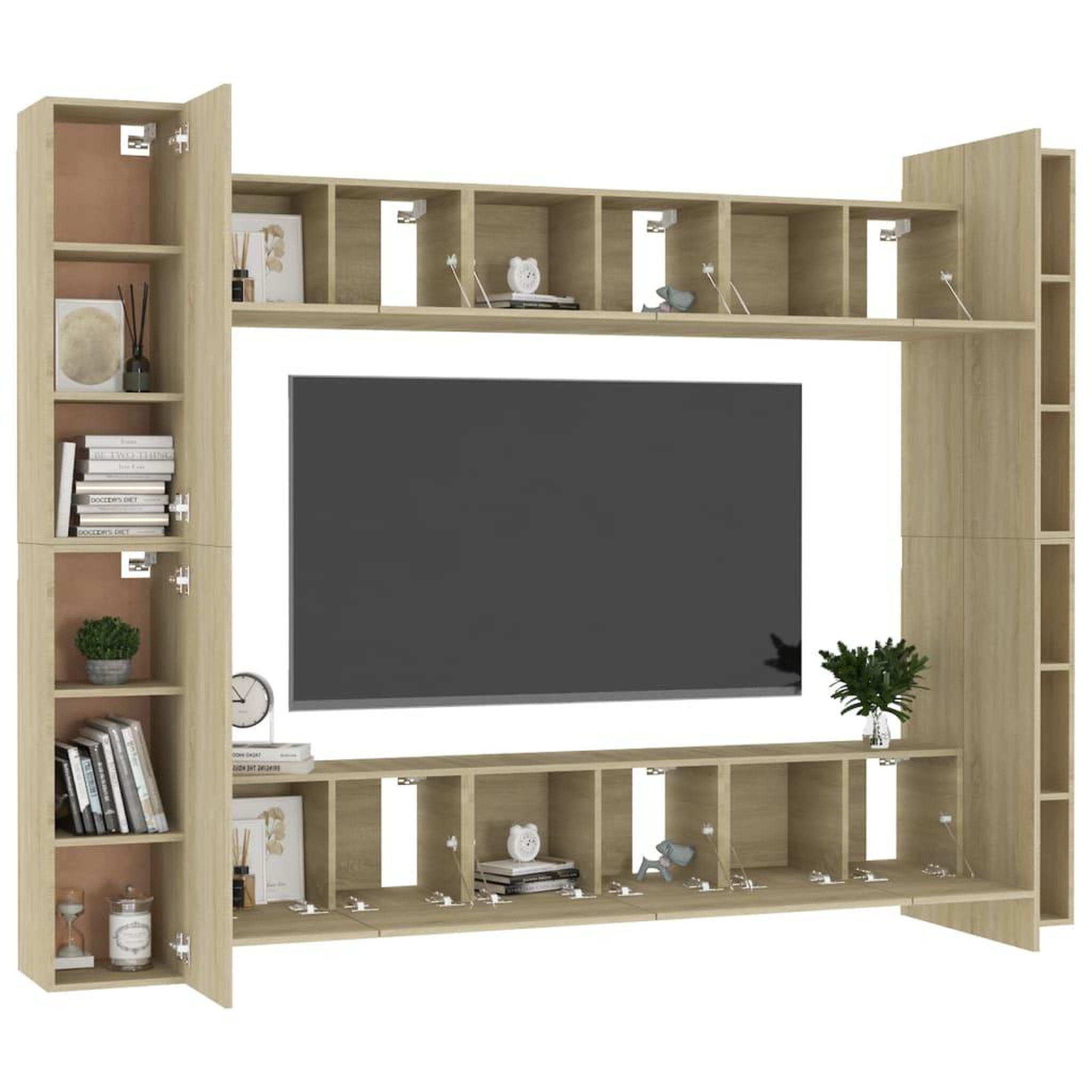 Voir la diapositive 3 : VIDAXL Ensemble de meubles TV 10 pcs Chene sonoma Bois d'ingenierie