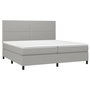 Voir la diapositive 3 : VIDAXL Sommier a lattes de lit avec matelas Gris clair 200x200cm Tissu