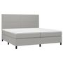Voir la diapositive 3 : VIDAXL Sommier a lattes de lit avec matelas Gris clair 200x200cm Tissu