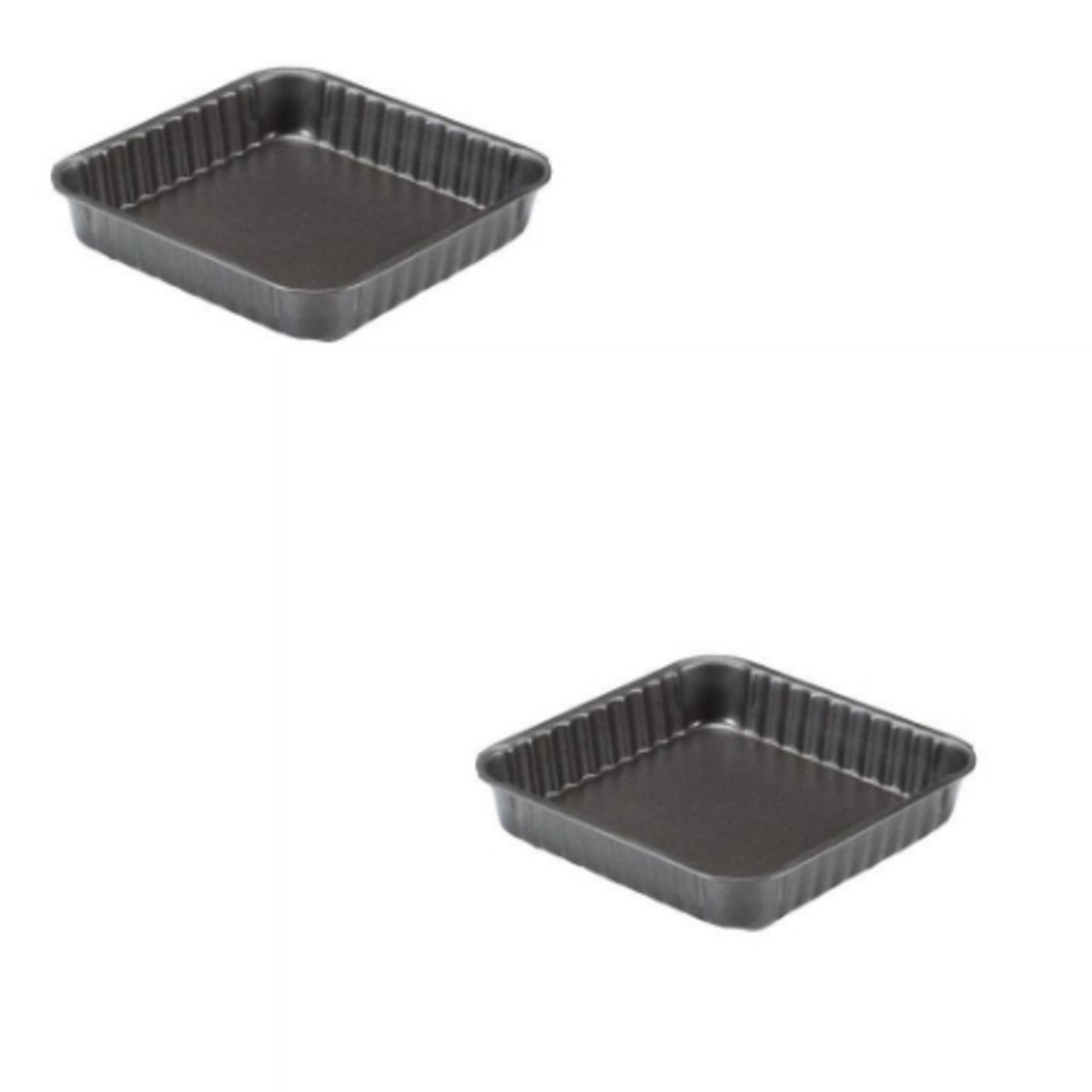 ACTUEL Lot de 2 moules carrés 24x24 cm en acier