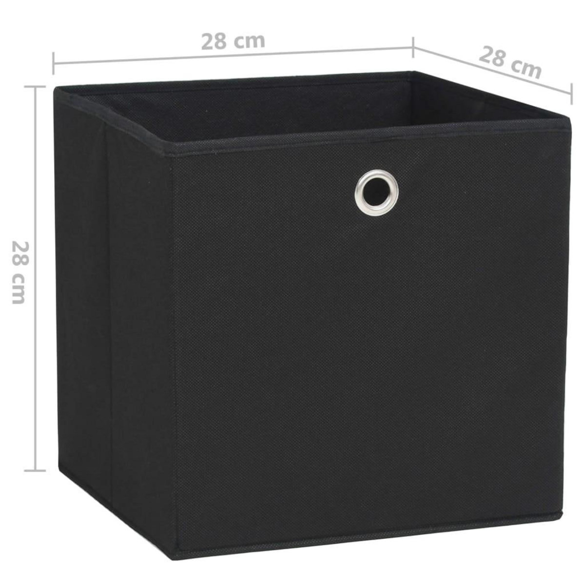VIDAXL Boîtes de rangement 4 pcs Tissu intisse 28x28x28 cm Noir