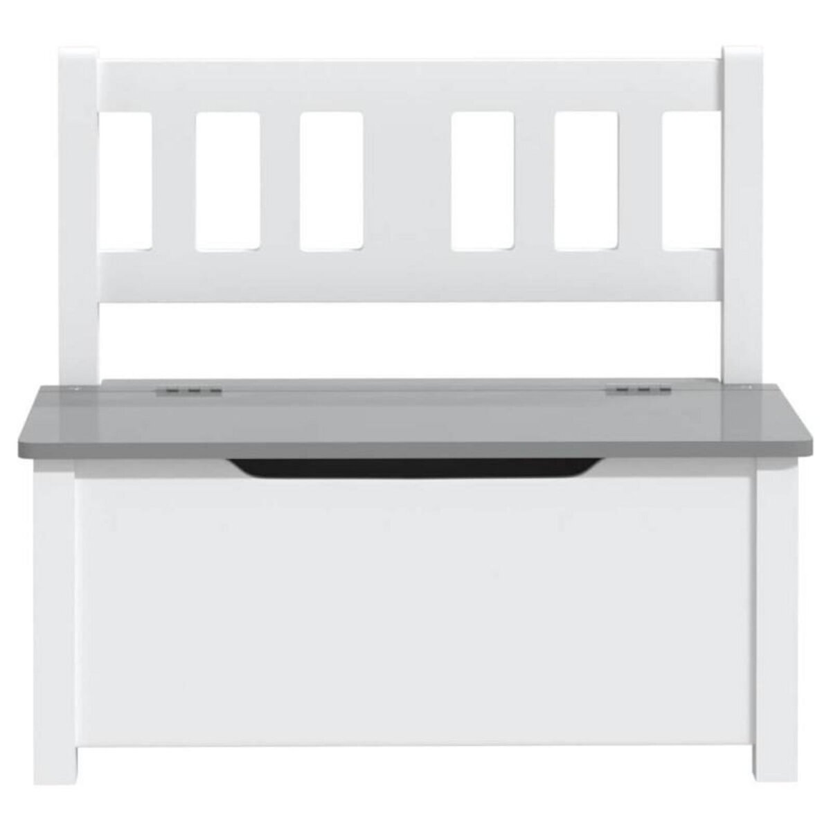 VIDAXL Banc de rangement pour enfants Blanc et gris 60x30x55 cm MDF
