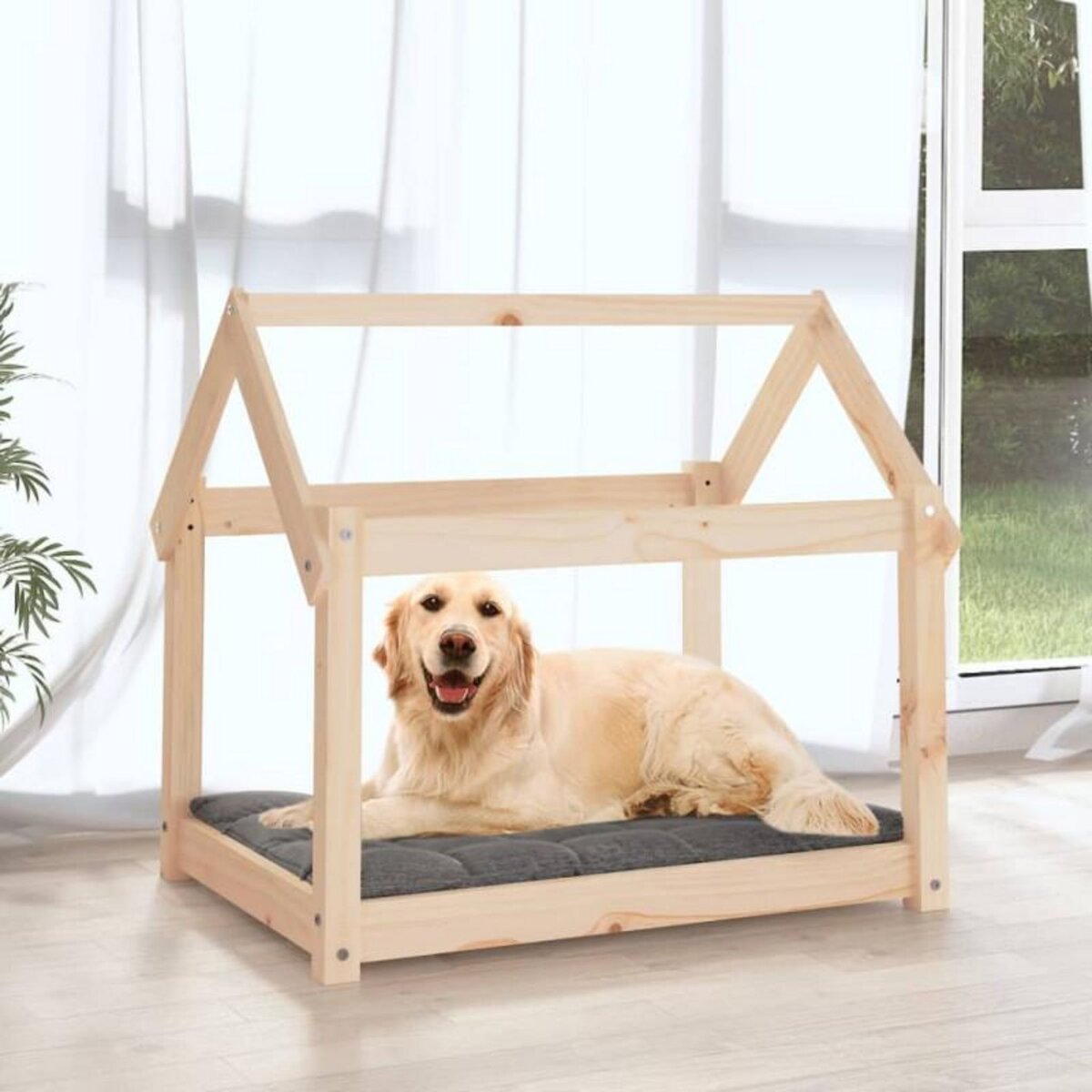 VIDAXL Lit pour chien 81x60x70 cm Bois de pin solide