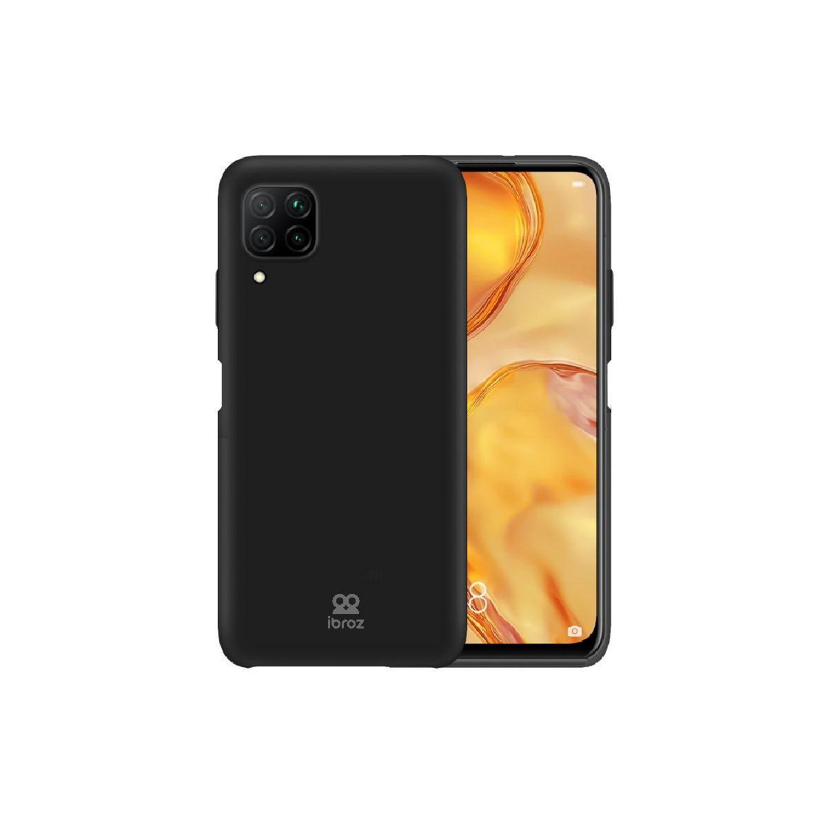 IBROZ Coque Huawei P40 Lite Liquid Silicone noir