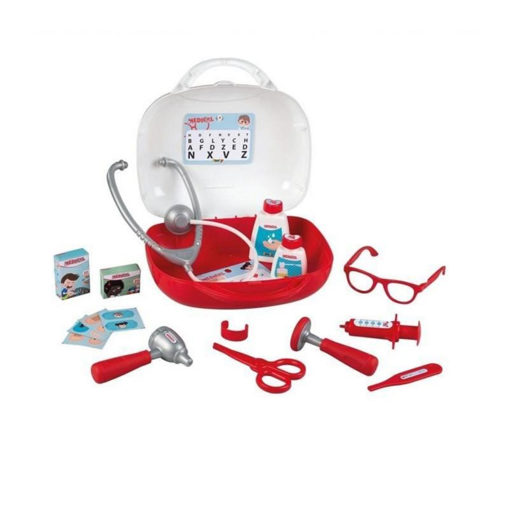 SMOBY Smoby - Vanity Docteur - Malette avec poignée - 15 accessoires inclus - Fabrication française