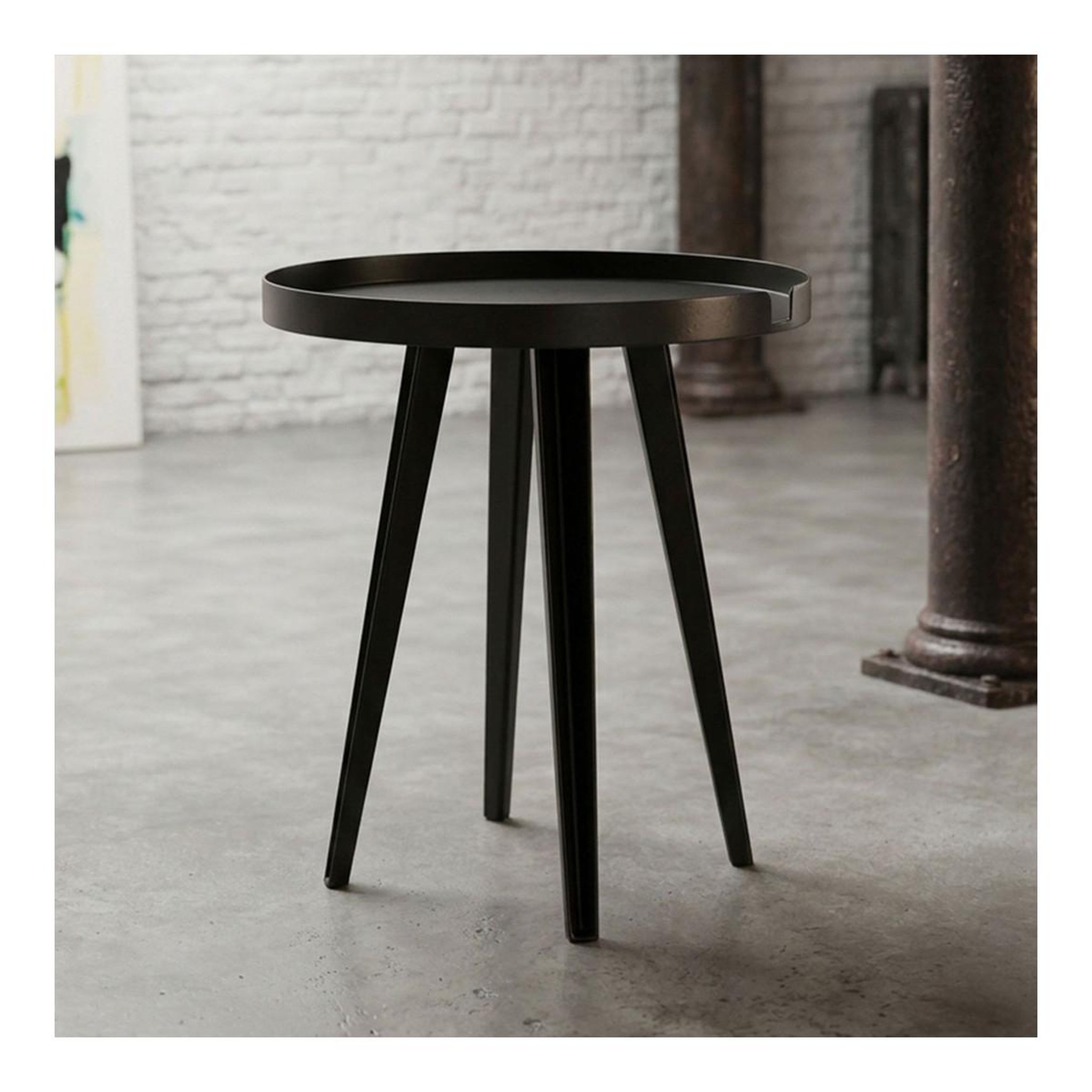 Voir la diapositive 2 : Paris Prix Table d'appoint à rebord  bimix  45cm noir