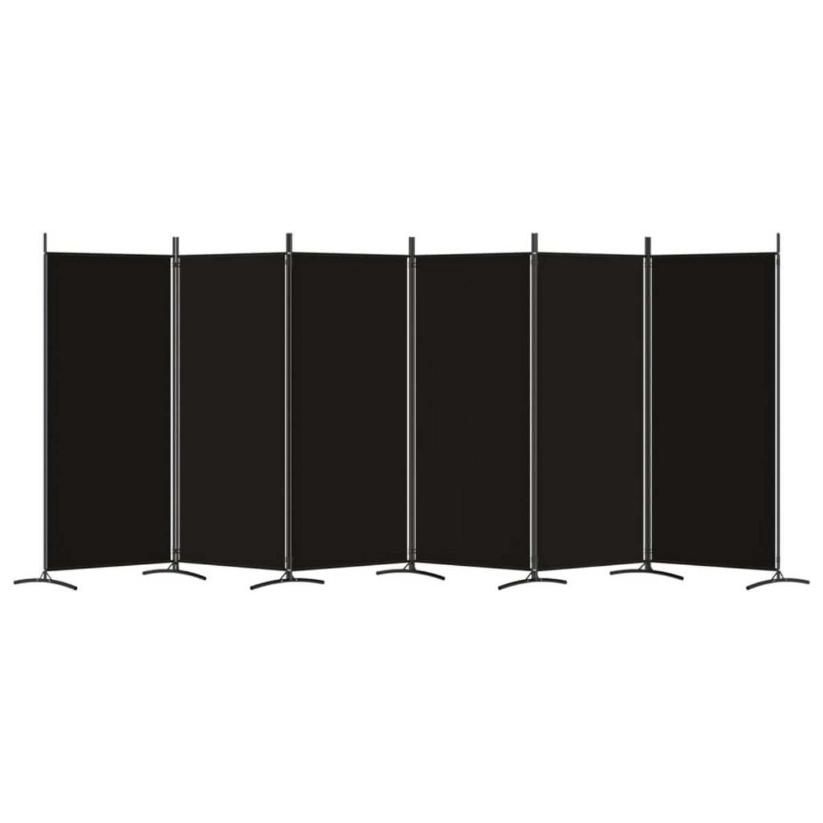 VIDAXL Cloison de separation 6 panneaux Noir 520x180 cm Tissu