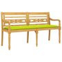 Voir la diapositive 3 : VIDAXL Banc Batavia avec coussin vert brillant 150 cm Bois teck massif
