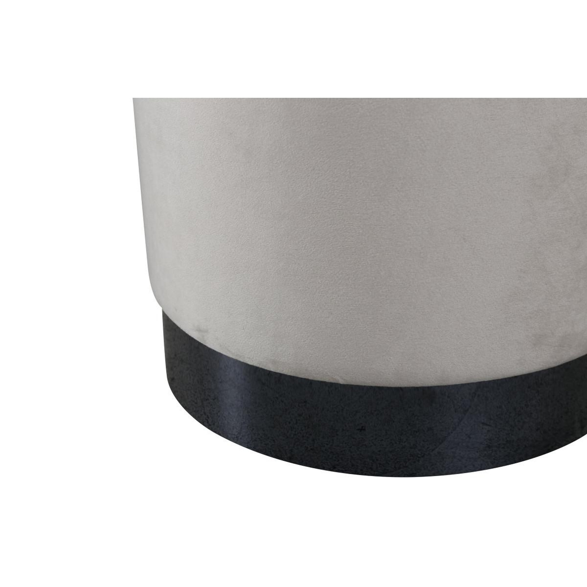 Voir la diapositive 3 : Paris Prix Pouf en velours  benji  42cm beige
