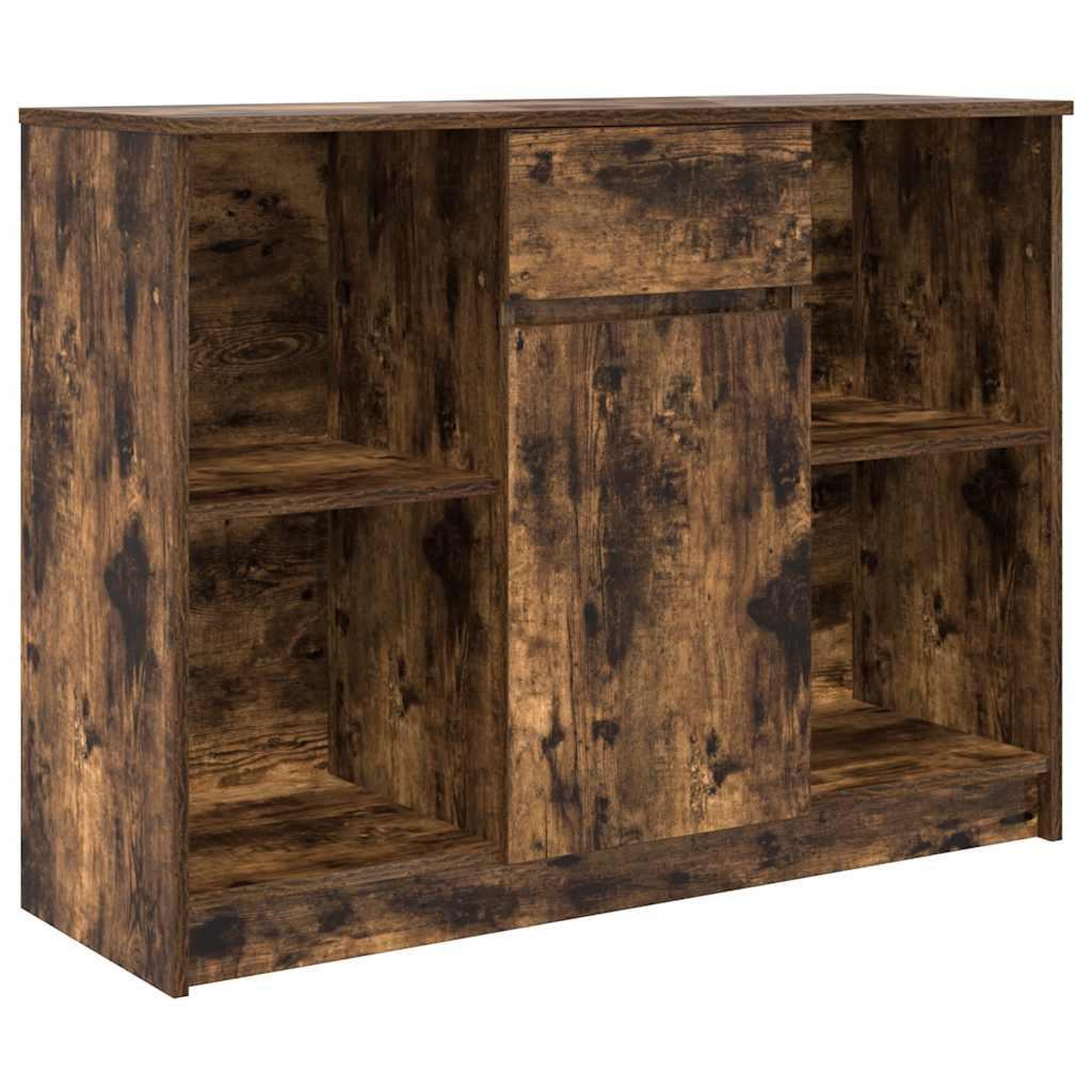 Voir la diapositive 2 : VIDAXL Buffet avec tiroir chene fume 101x35x76 cm bois d'ingenierie