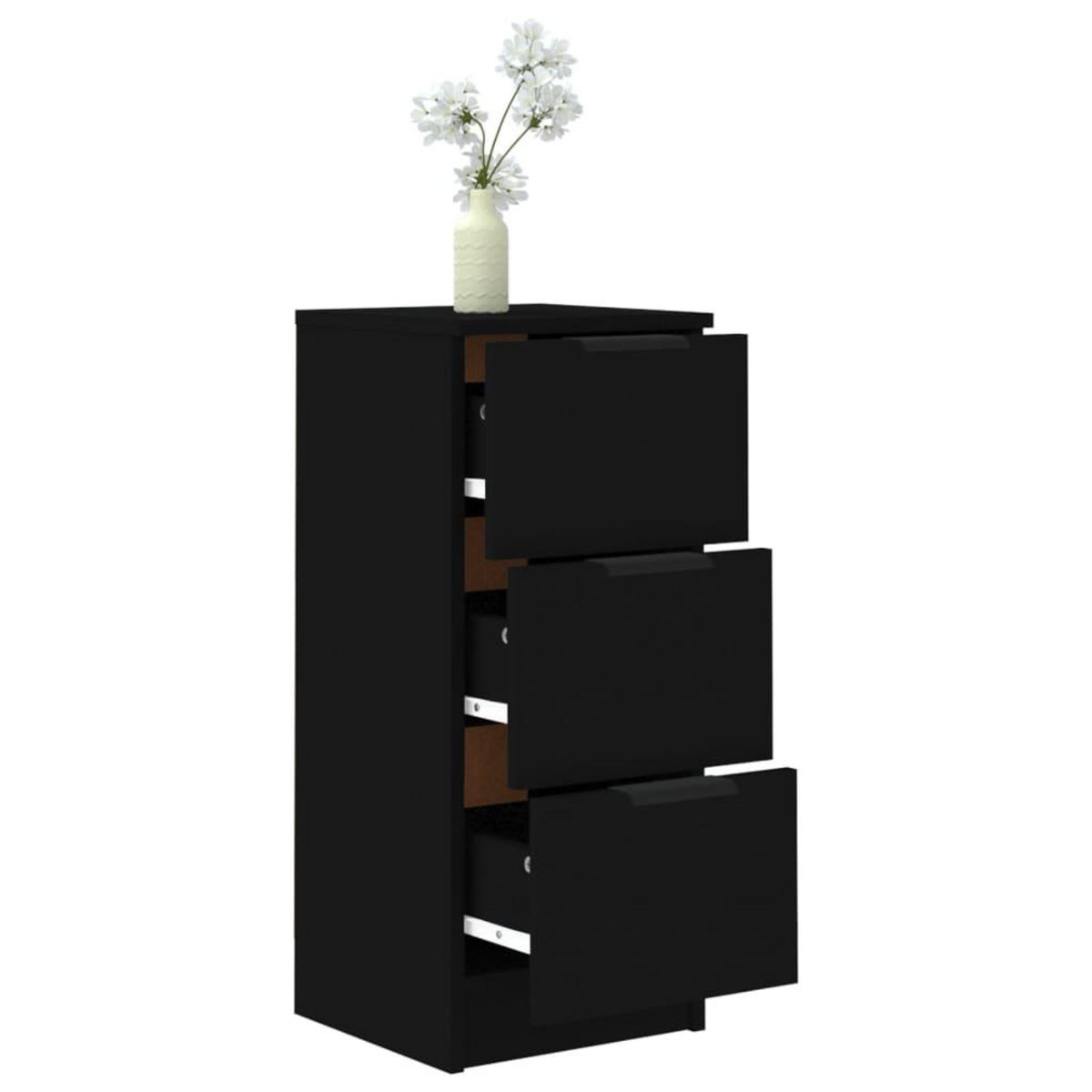 VIDAXL Buffet noir 30x30x70 cm bois d'ingenierie