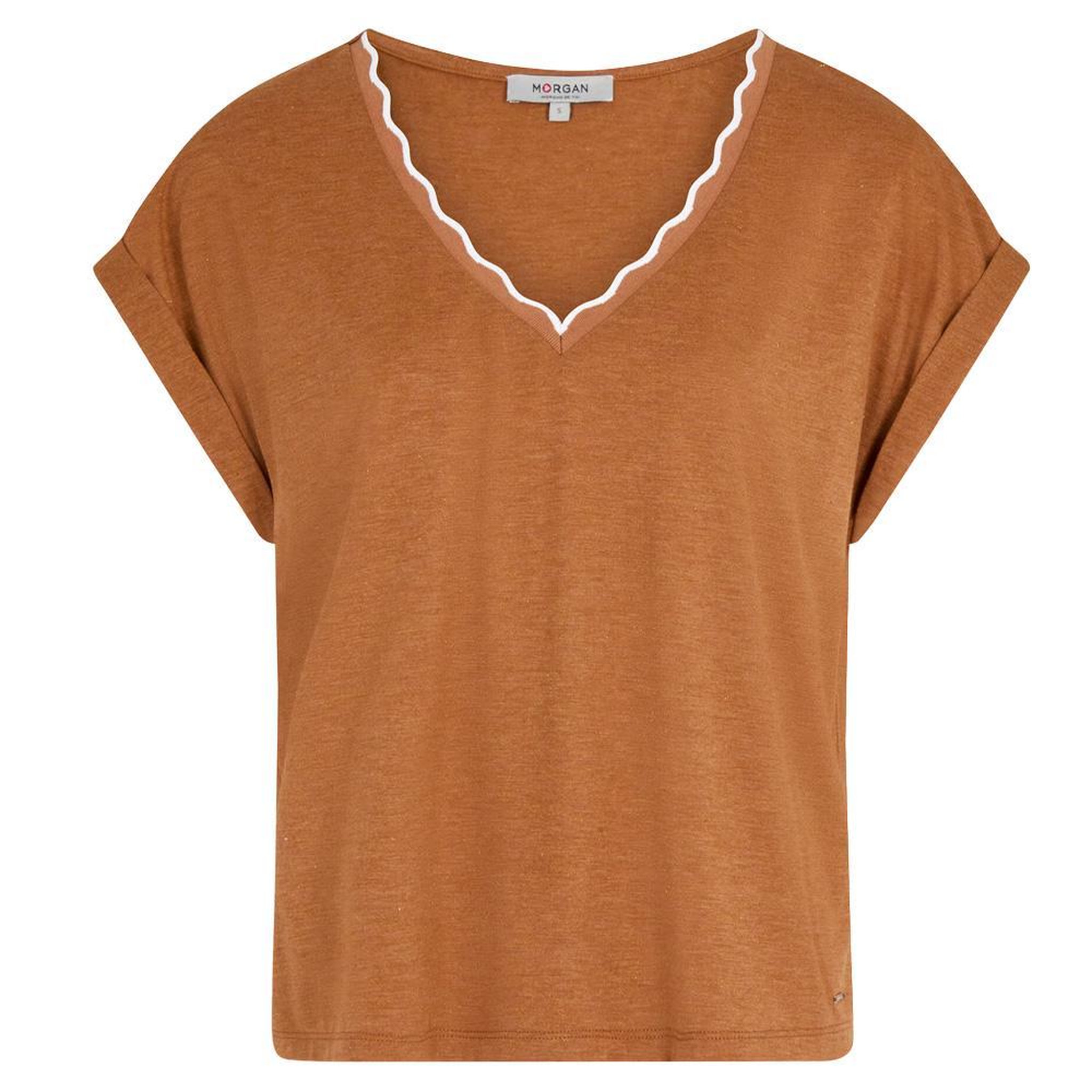 Voir la diapositive 2 : MORGAN T-Shirt Orange Femme Morgan Fantaisie