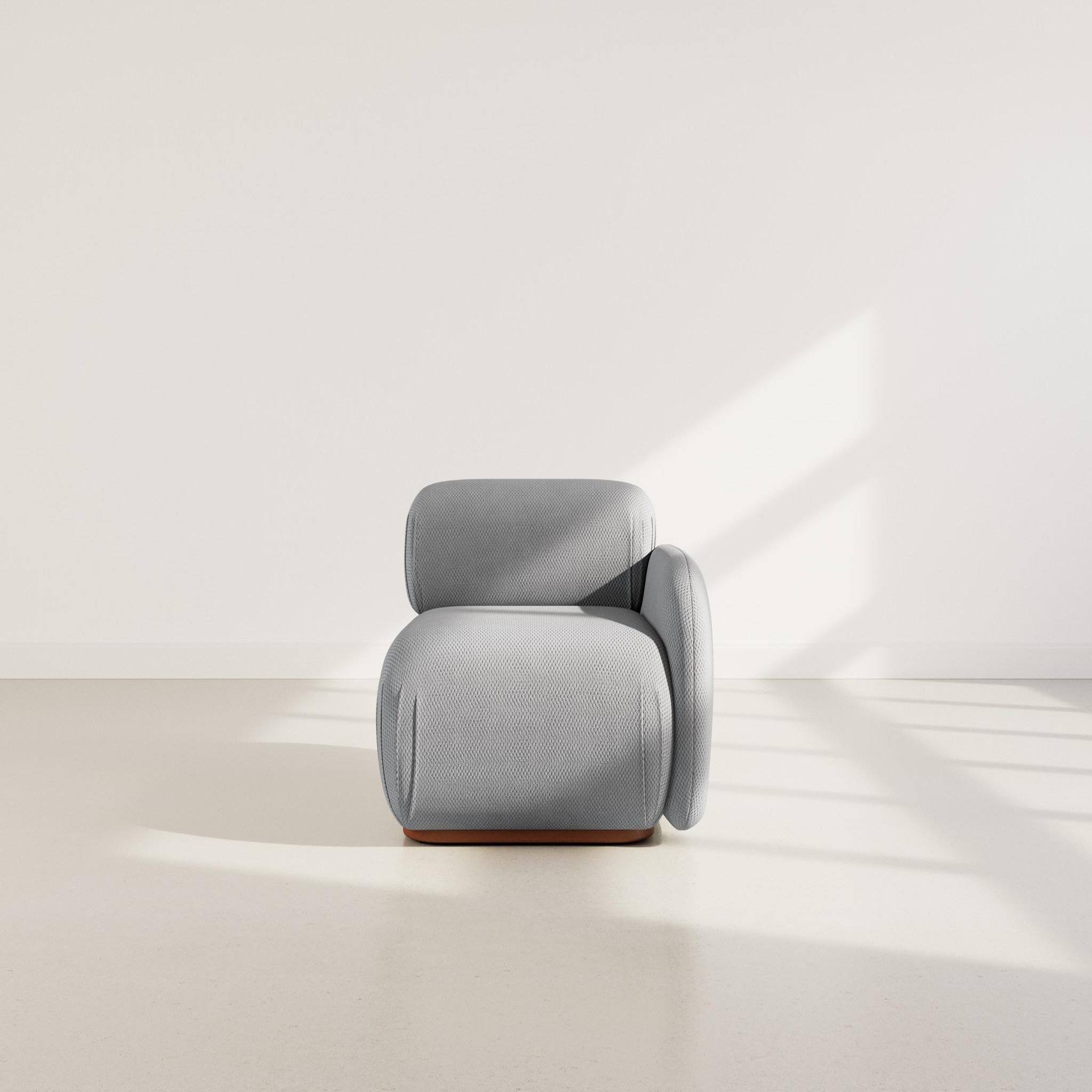 Voir la diapositive 2 : LISA DESIGN Penelope - module d'assise droit en velours texturé