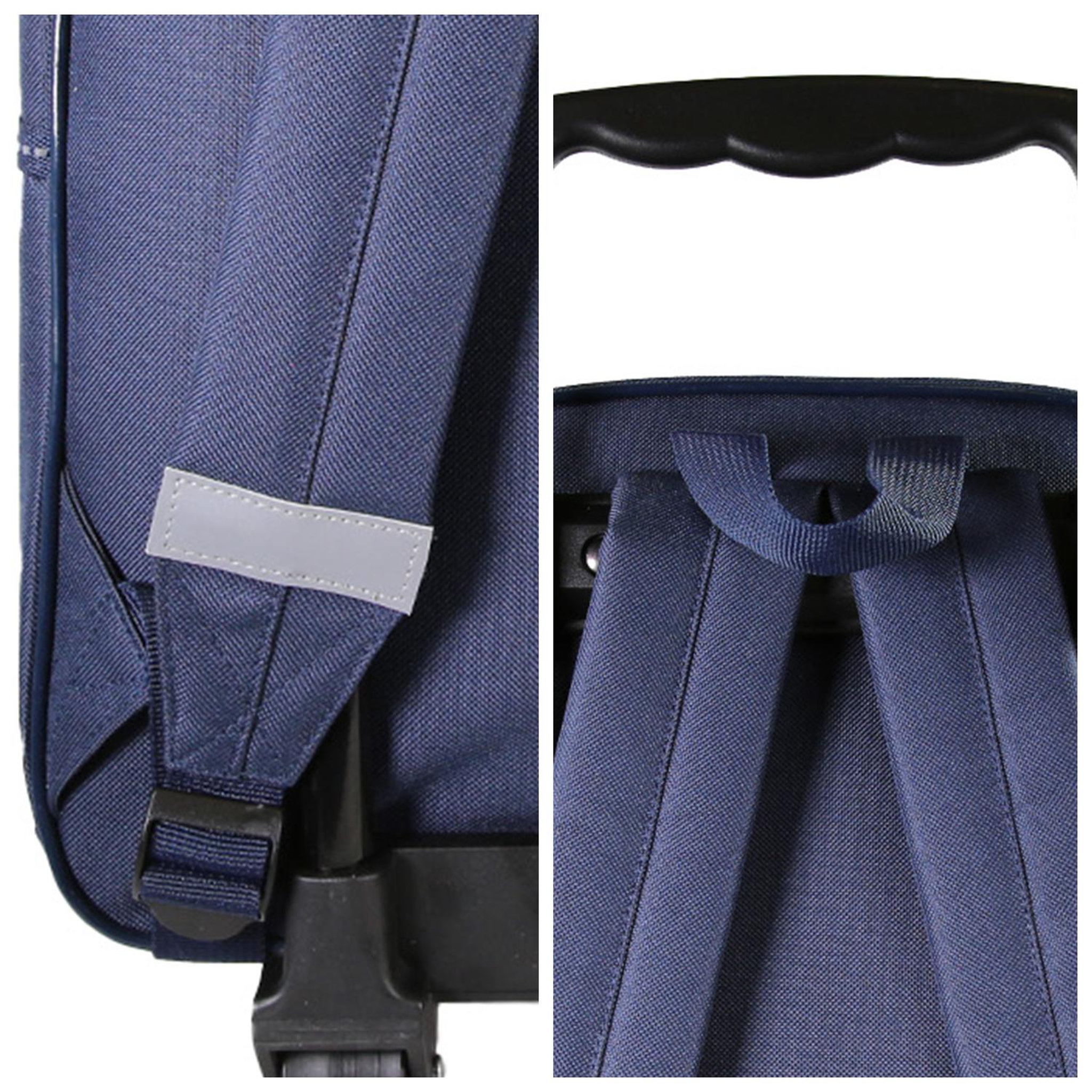 Voir la diapositive 6 : Bagtrotter Lili Lou - Sac à dos à roulettes bleu marine  1 compartiment - Bagtrotter